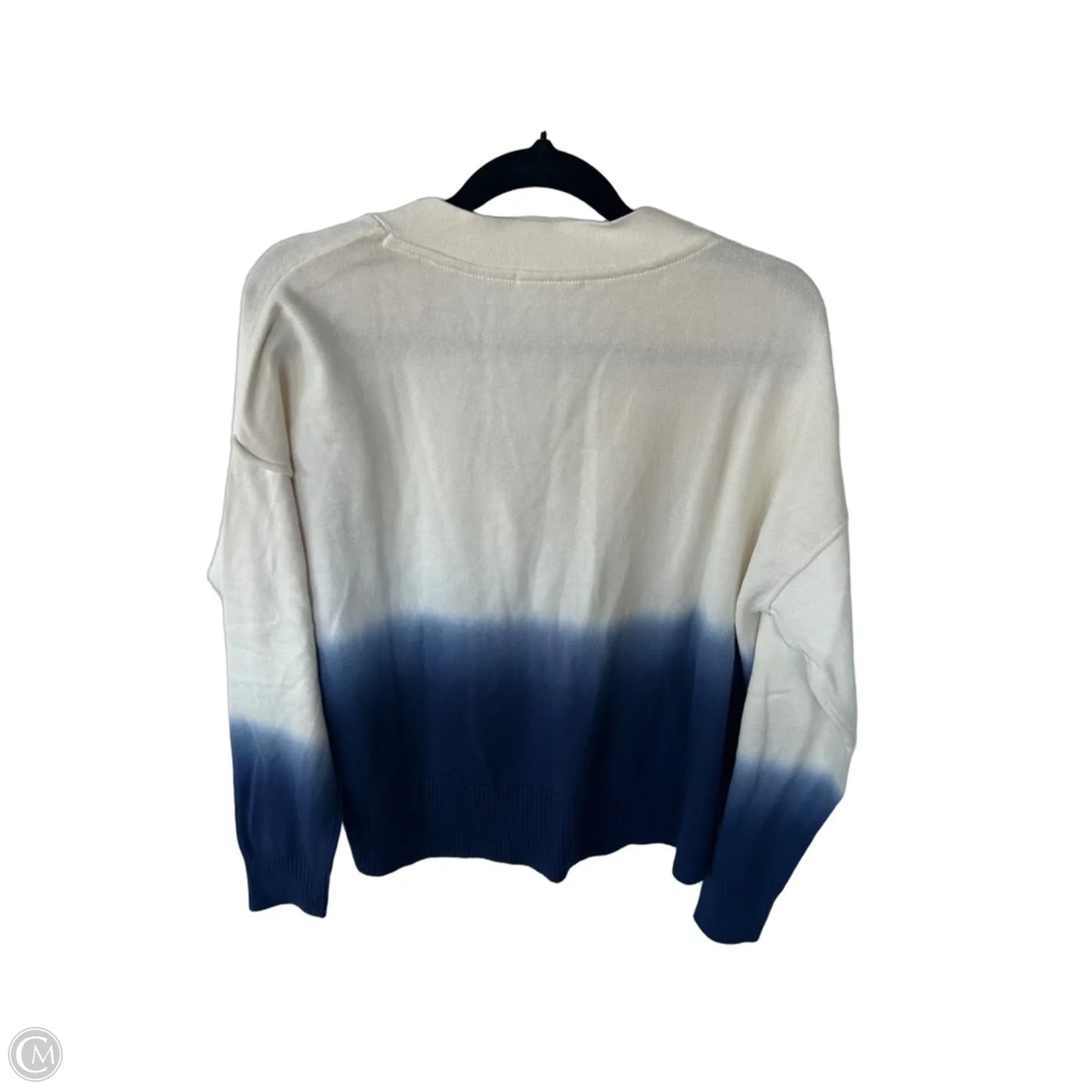 Sweater Cardigan By Candace Cameron Bure In Blue & Cream, Size: Xs