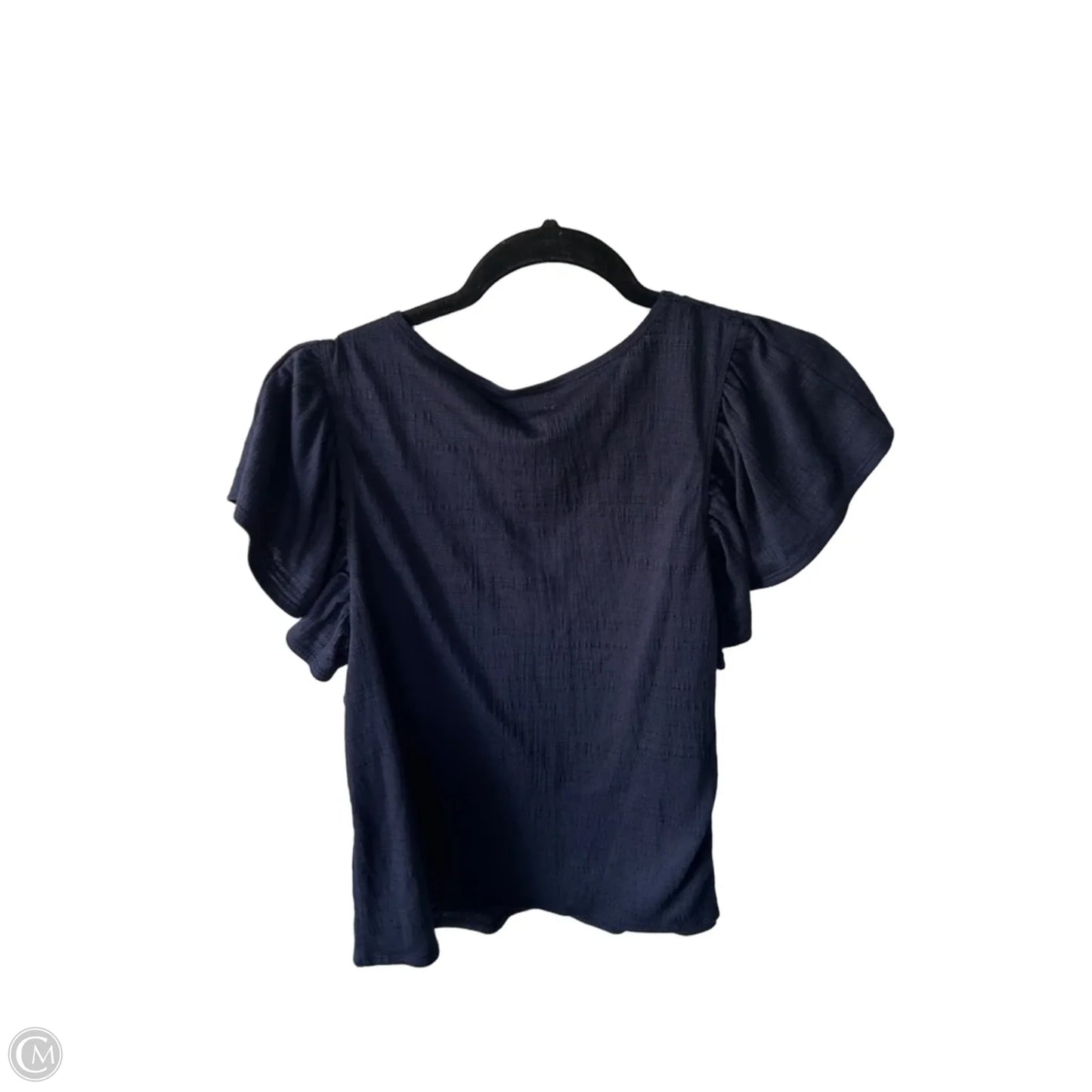 Top Short Sleeve By Max Studio In Navy, Size: M