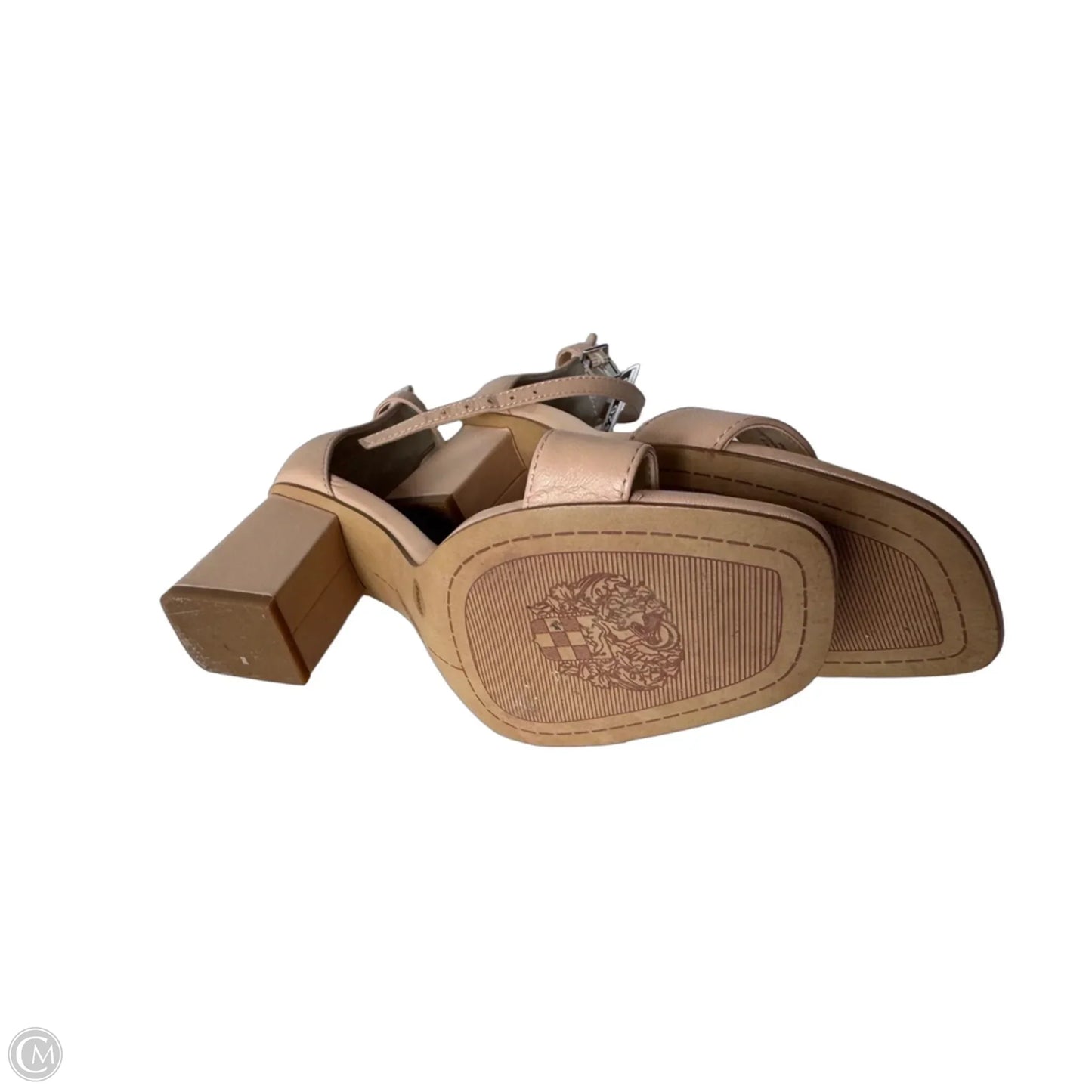 Sandals Heels Block By Vince Camuto In Tan, Size: 6.5