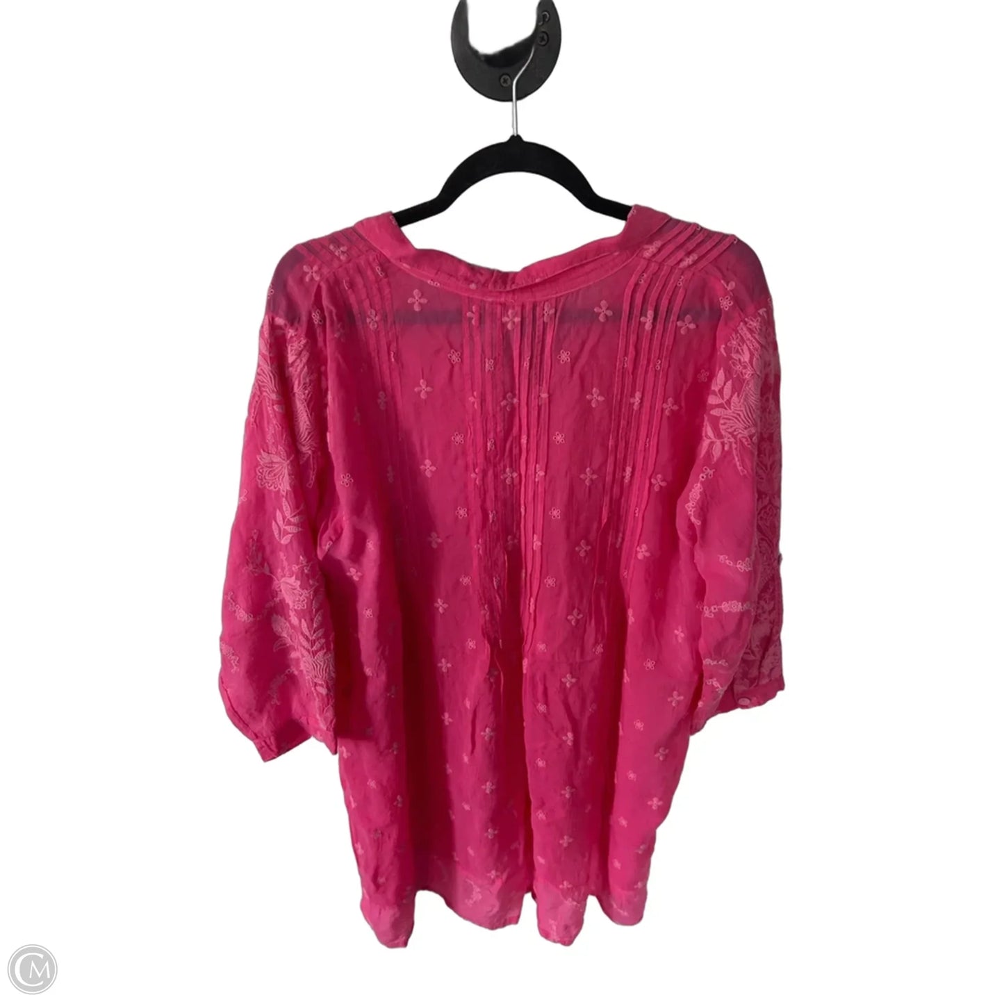 Tunic Designer By Johnny Was In Pink, Size: Xl