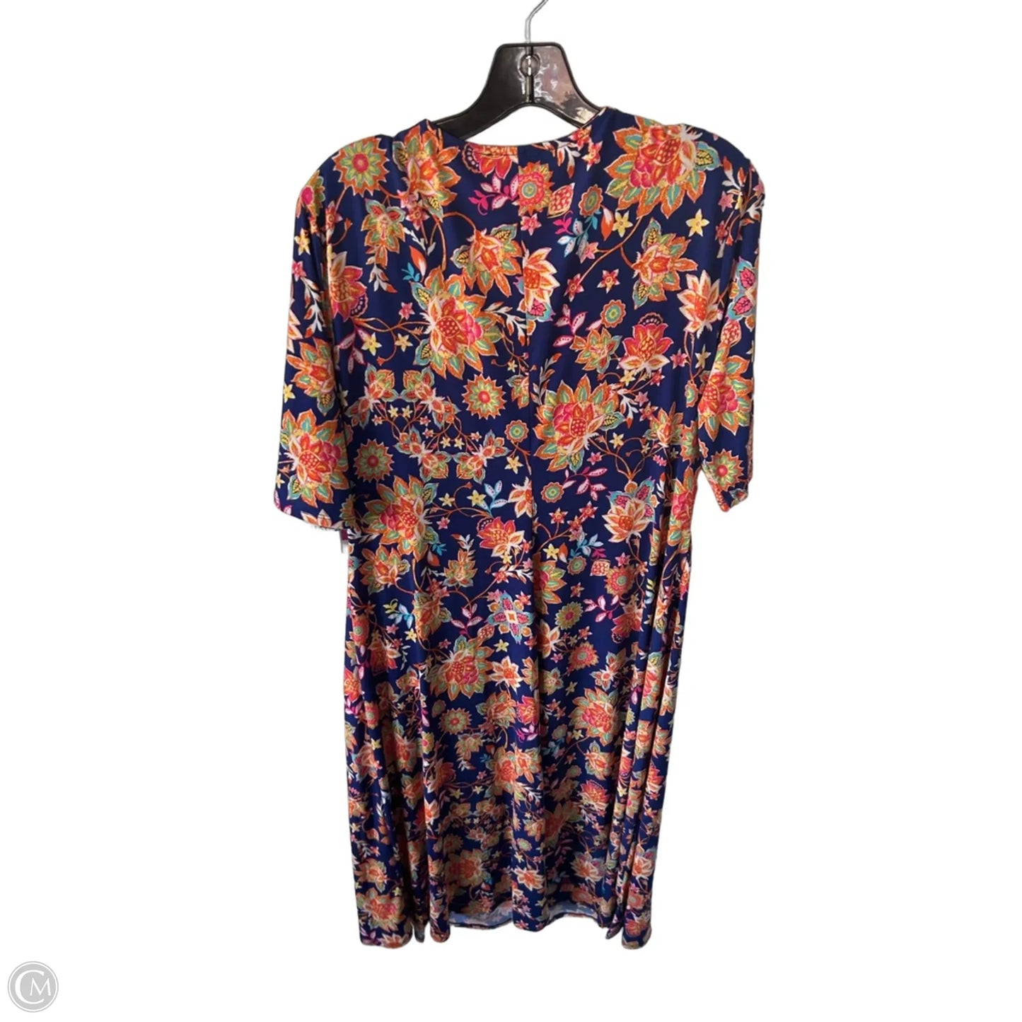 Dress Casual Midi By Chaus In Blue & Orange, Size: Xl