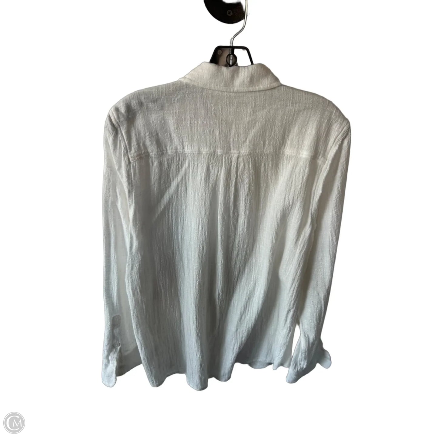 Top Long Sleeve By Marine Layer In White, Size: L