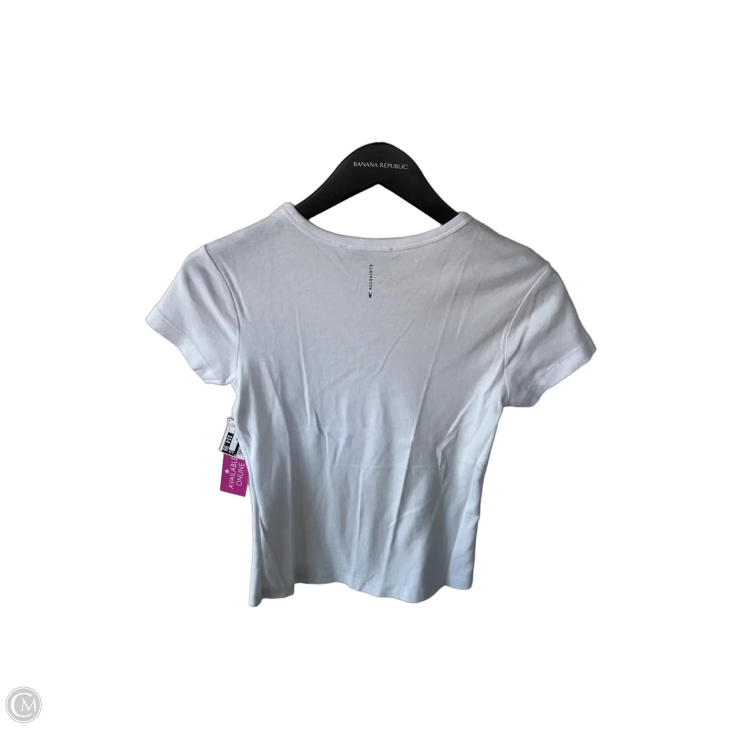 Top Short Sleeve Designer By All Saints In White, Size: S