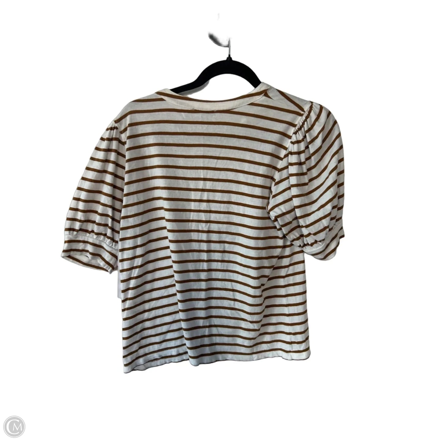 Top Short Sleeve By Rails In Tan & White, Size: S