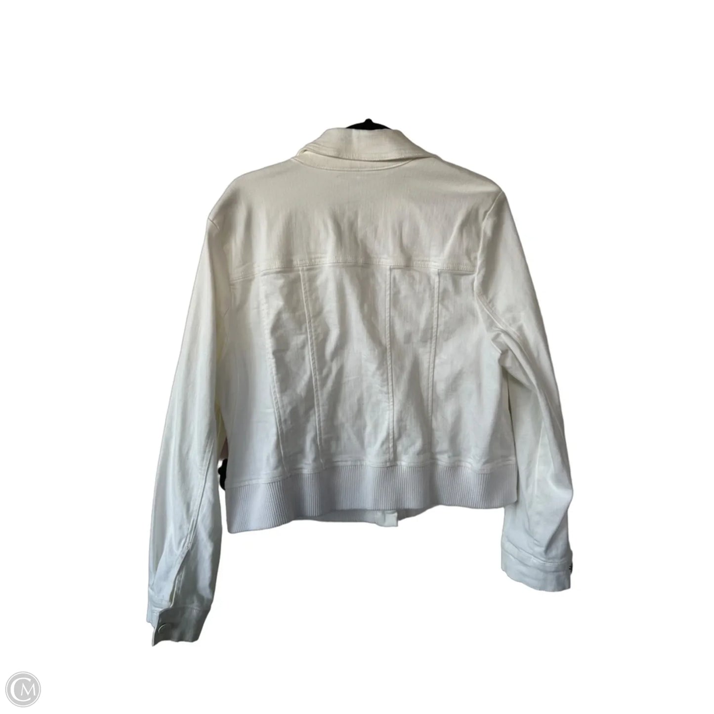 Jacket Denim By Cabi In White Denim, Size: Xl