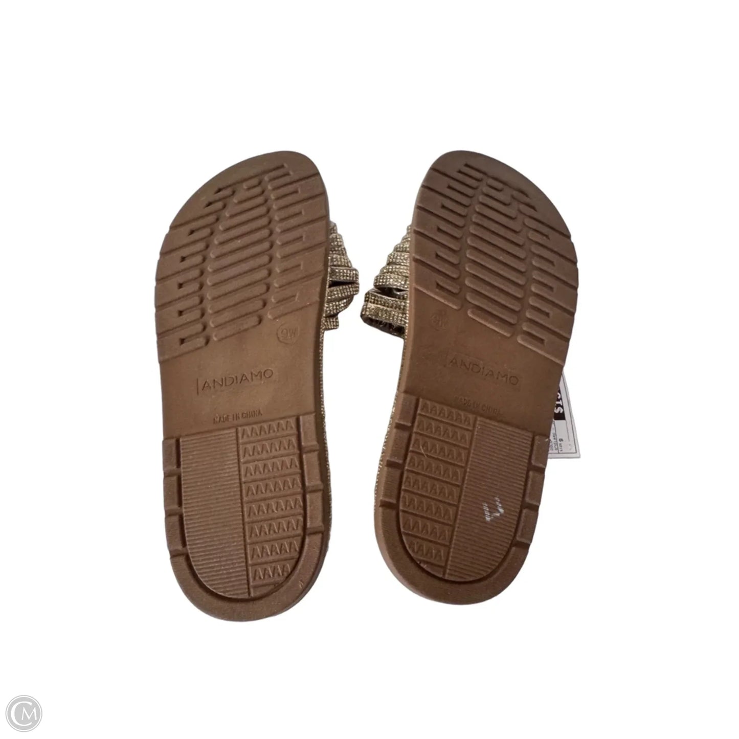 Sandals Flats By Clothes Mentor In Gold, Size: 9