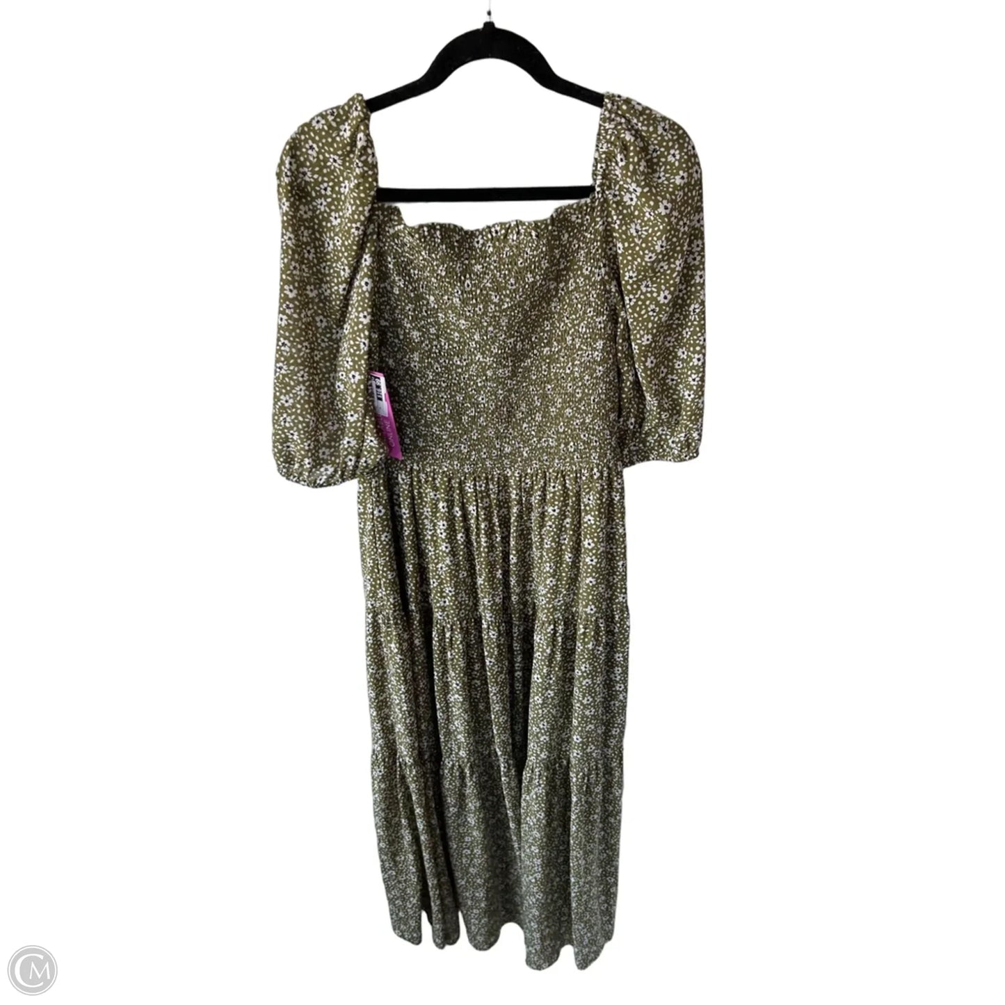 Dress Casual Maxi By Ann Taylor In Green & White, Size: S