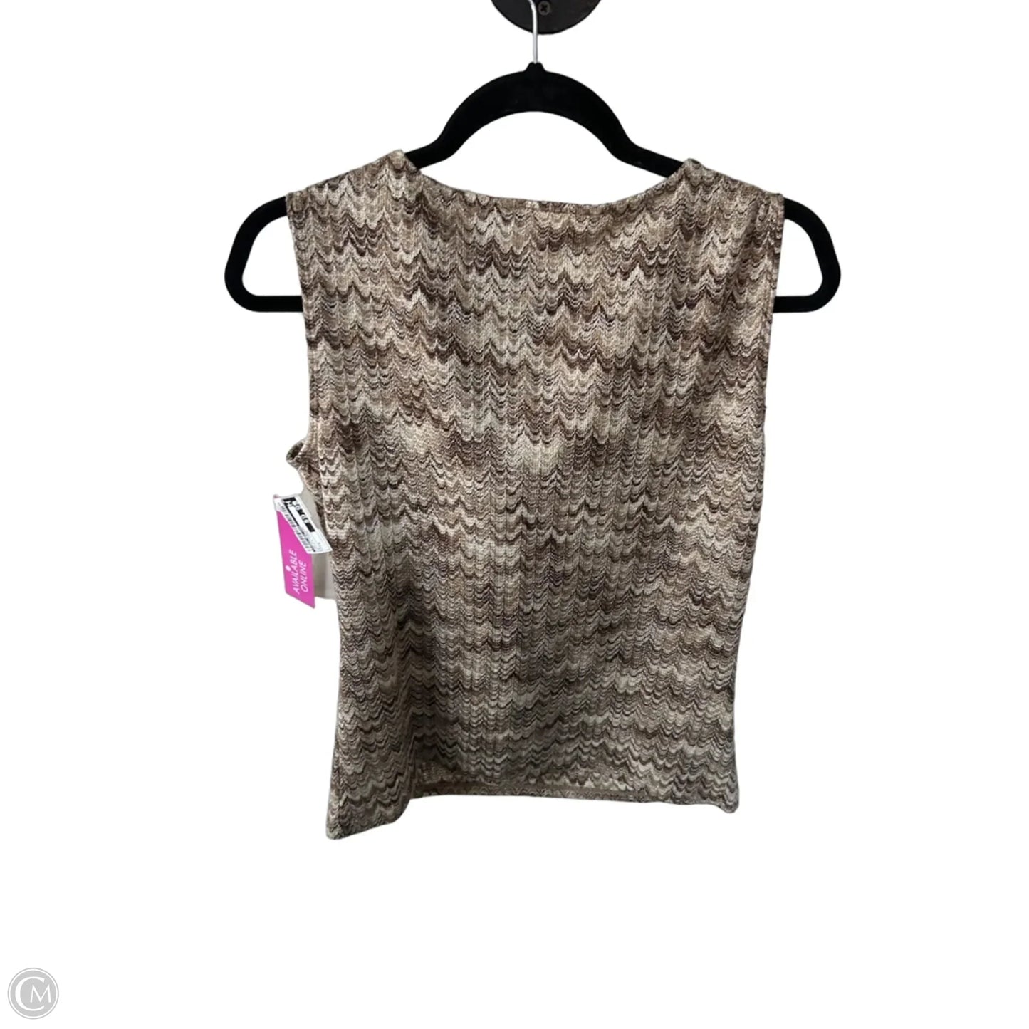 Top Sleeveless By Jones New York In Brown & Cream, Size: S