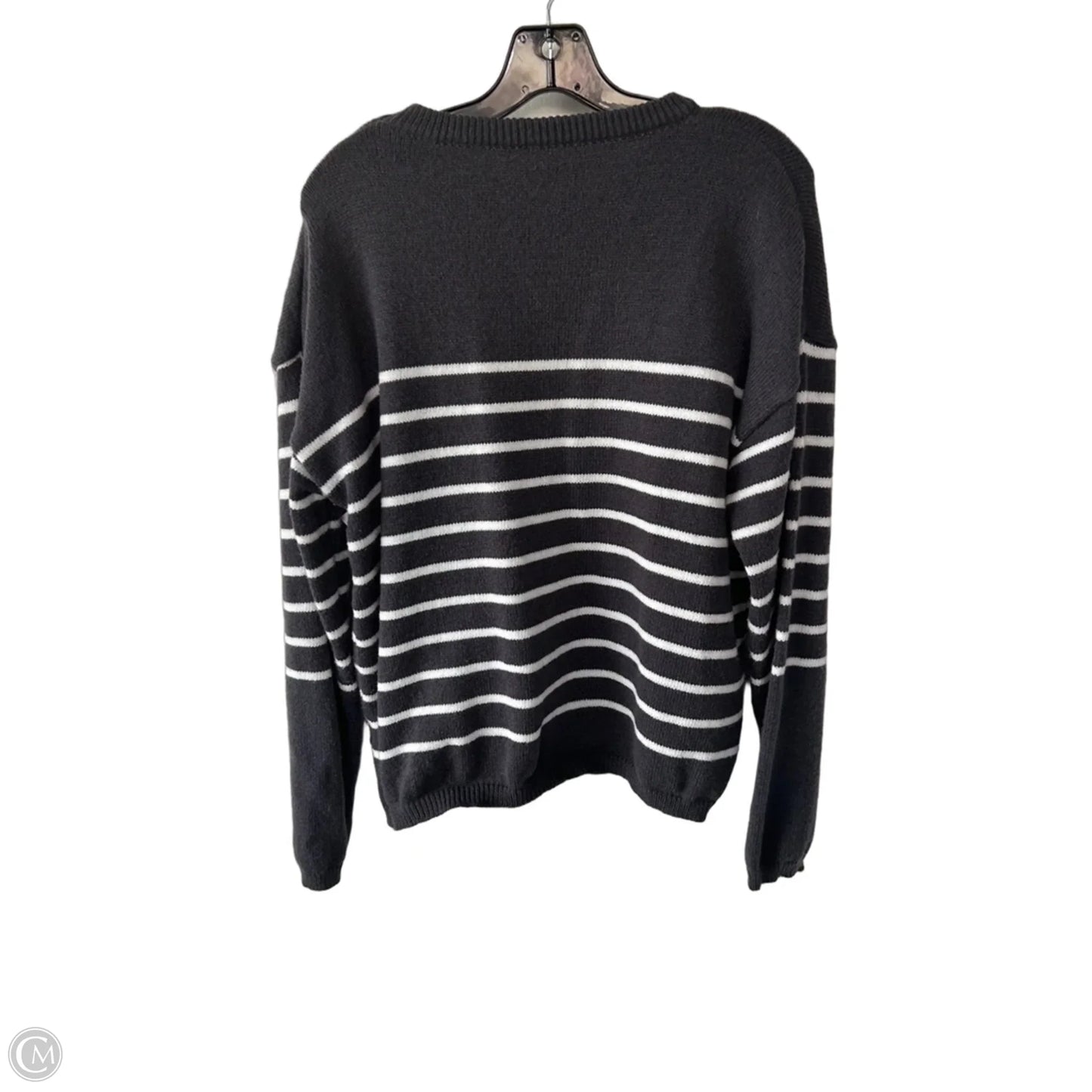 Sweater By Cme In Grey & White, Size: Xl