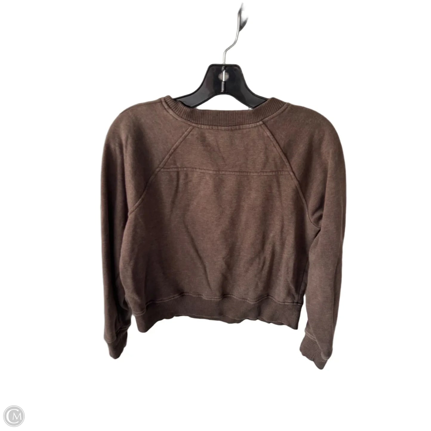 Athletic Sweatshirt Crewneck By 90 Degrees By Reflex In Brown, Size: M