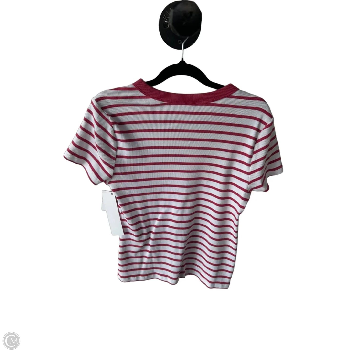 Top Short Sleeve Basic By Old Navy In Pink & White, Size: L