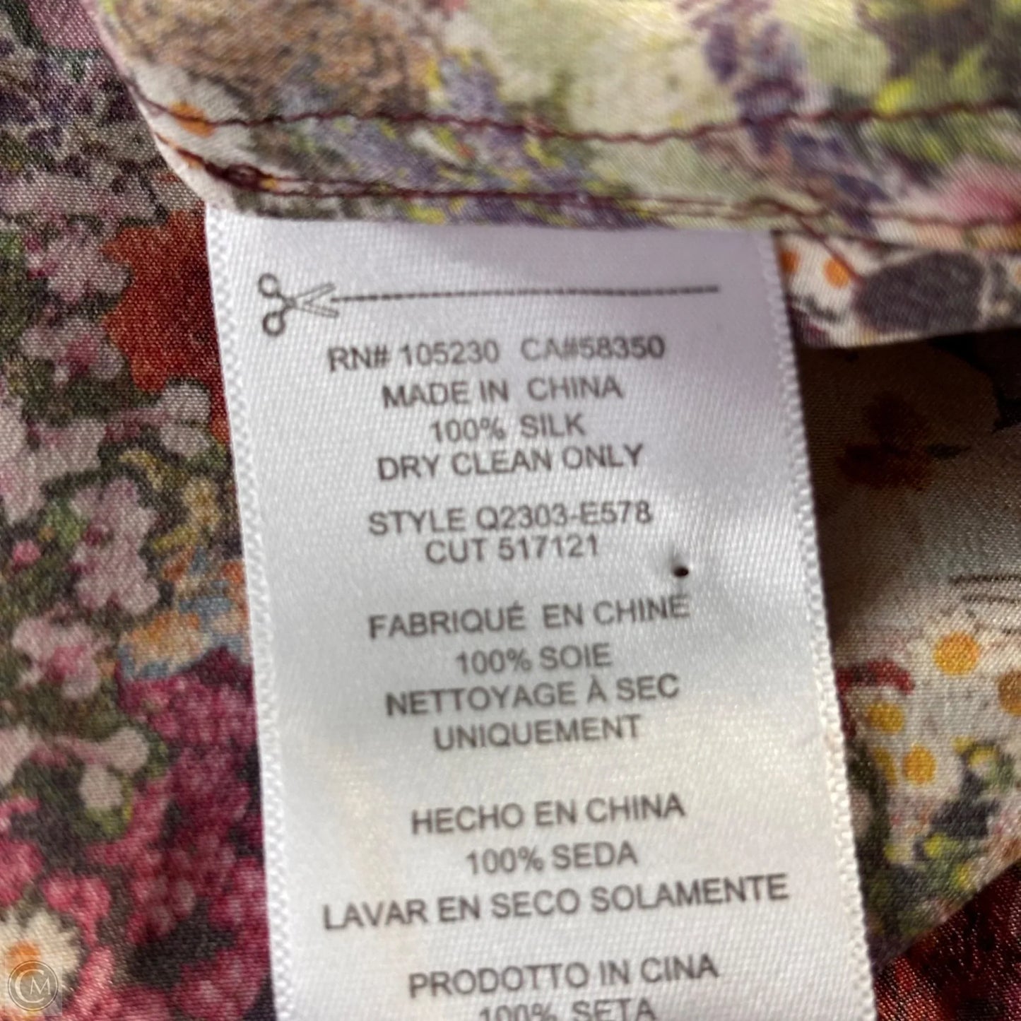 Blouse Sleeveless By Equipment In Floral Print, Size: M