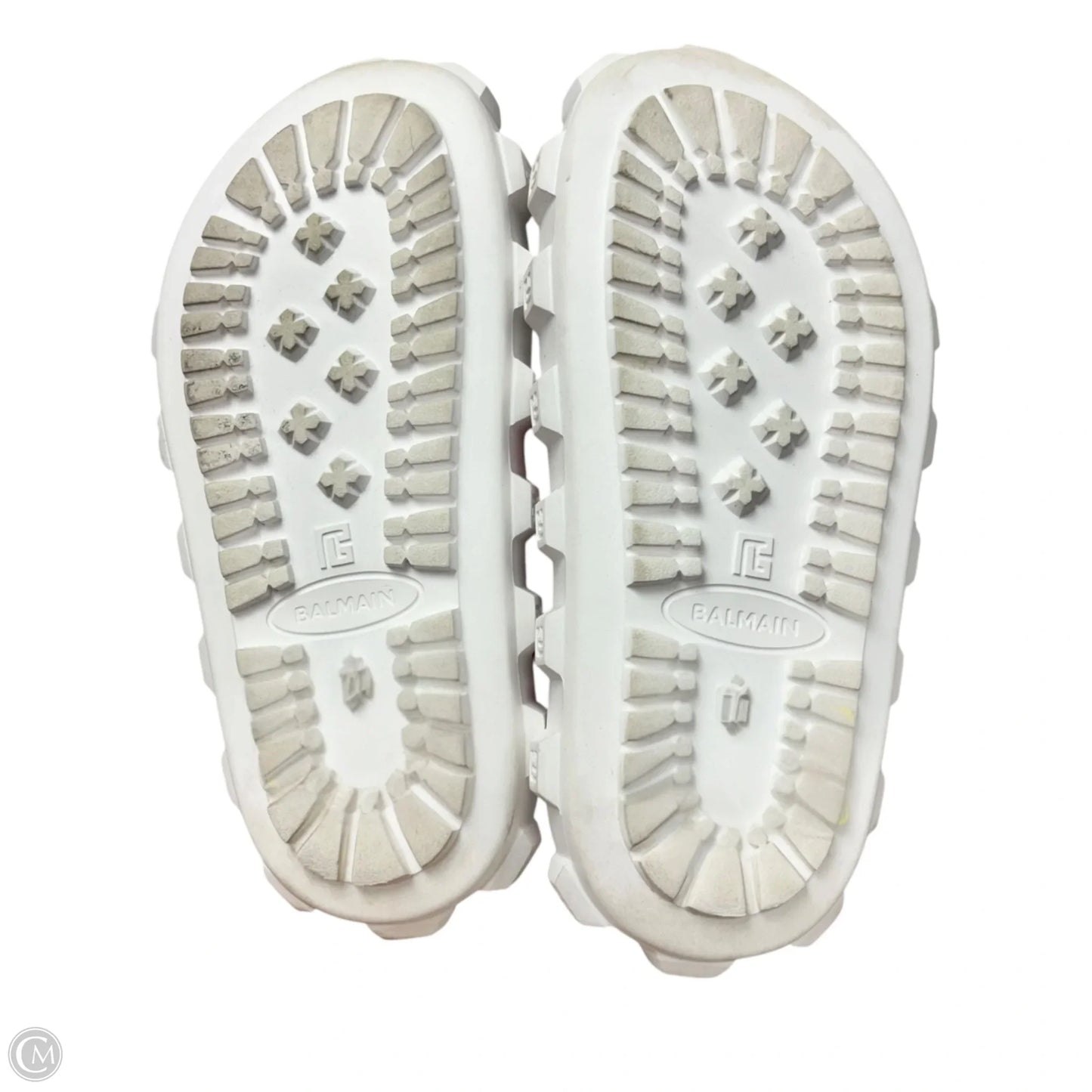 Sandals Luxury Designer By Balmain In White, Size: 6