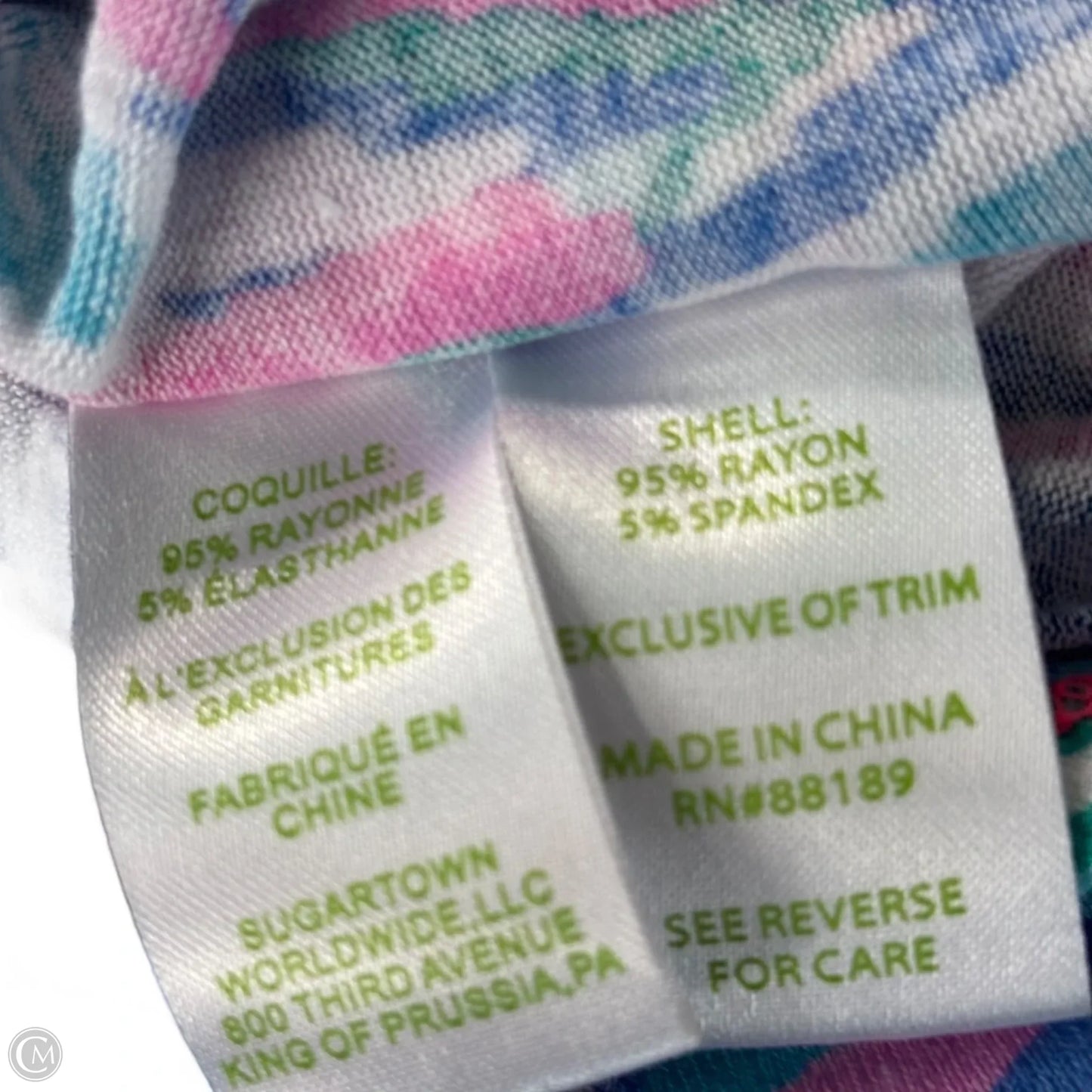 Top Long Sleeve Designer By Lilly Pulitzer In Blue & Pink, Size: S