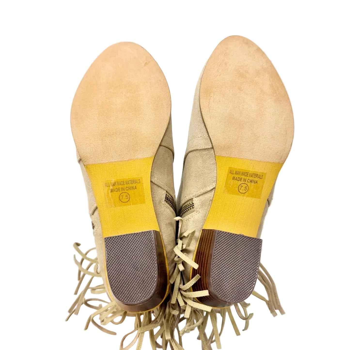 Boots Ankle Flats By J. Adams In Tan, Size: 7.5