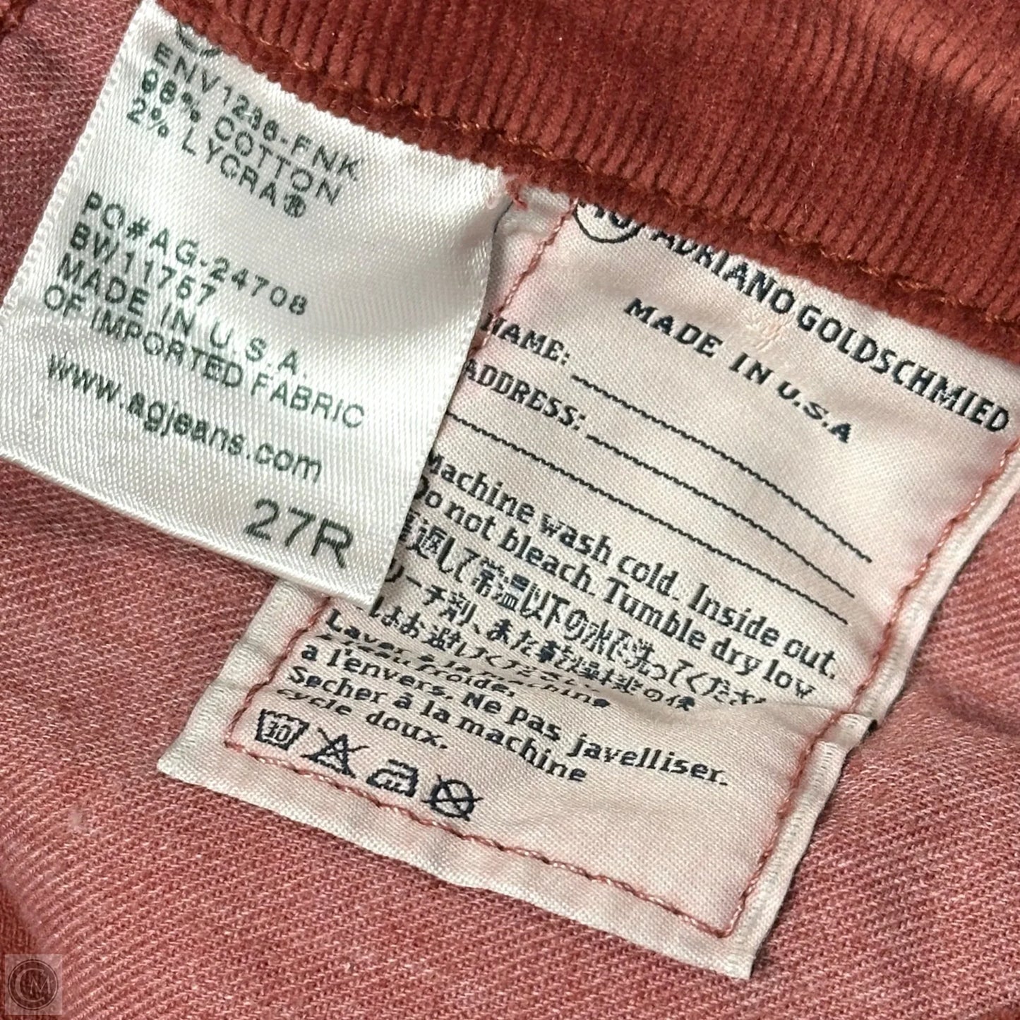 Pants Corduroy By Adriano Goldschmied In Orange, Size: 4