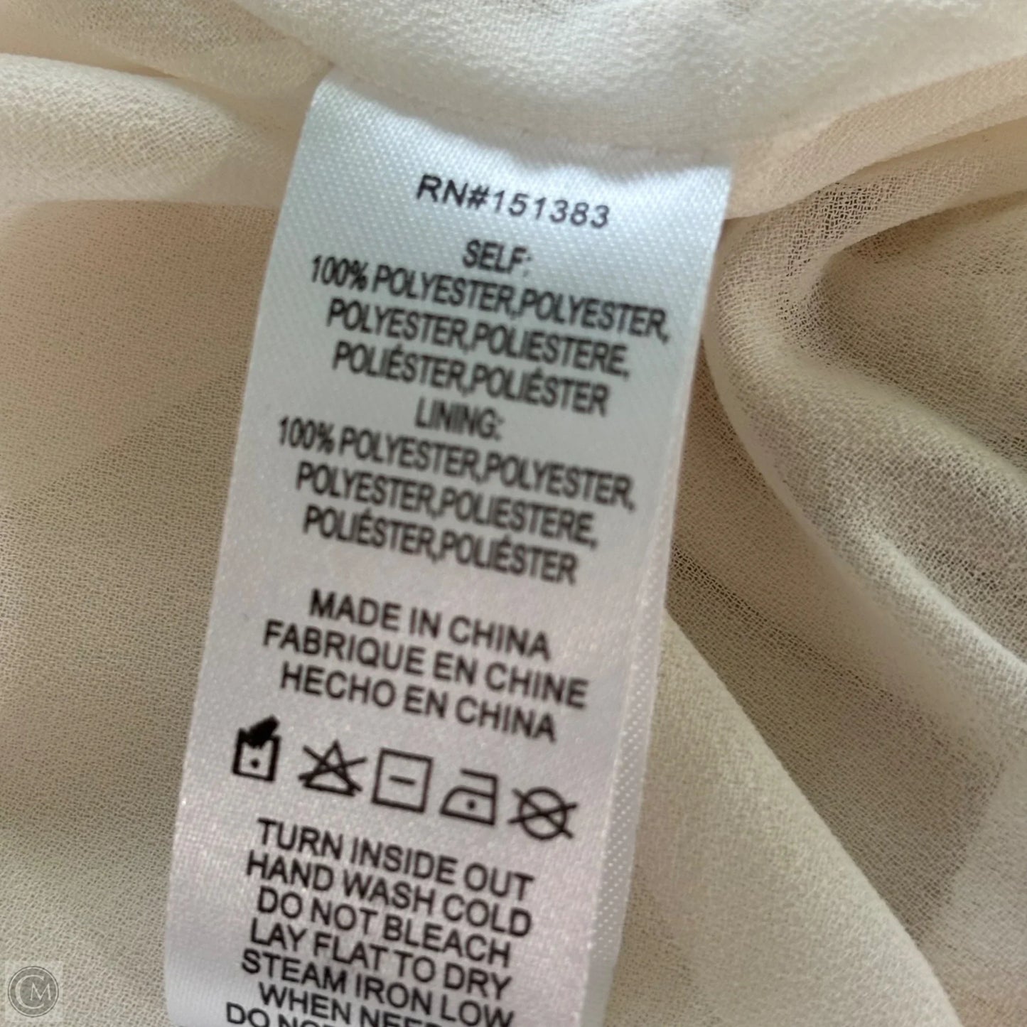 Blouse Sleeveless By Current Air In Cream, Size: M