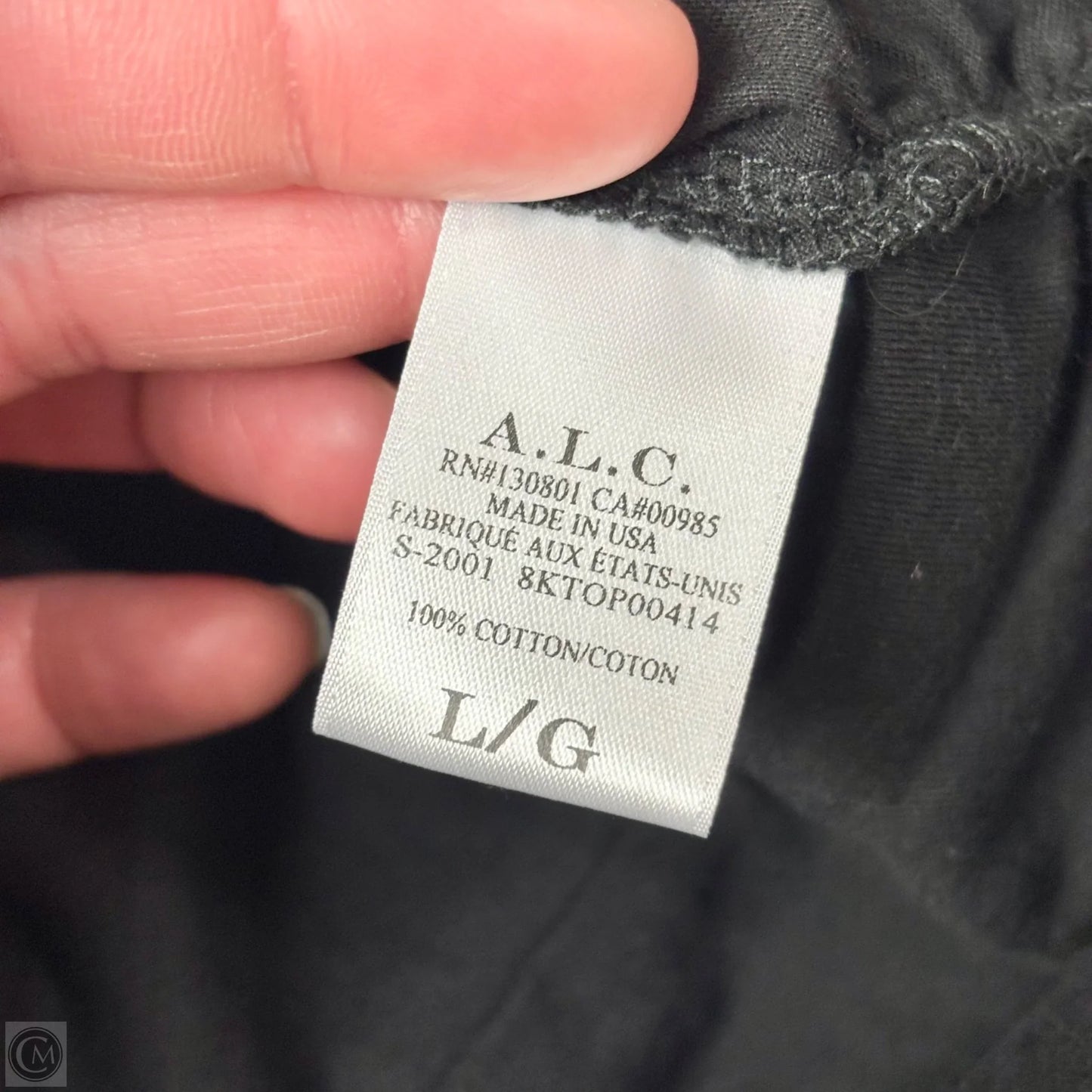 Top Long Sleeve By Alc In Black, Size: L