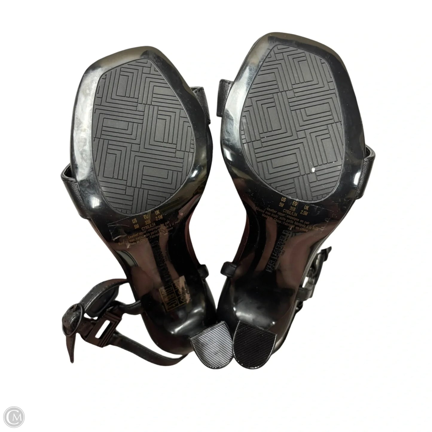 Sandals Designer By Karl Lagerfeld In Black, Size: 5