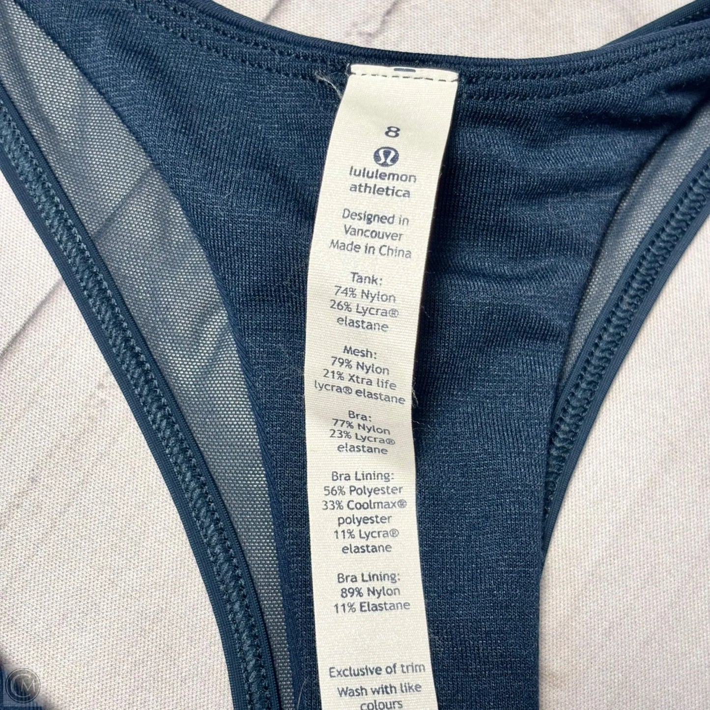 Athletic Tank Top By Lululemon In Navy, Size: M