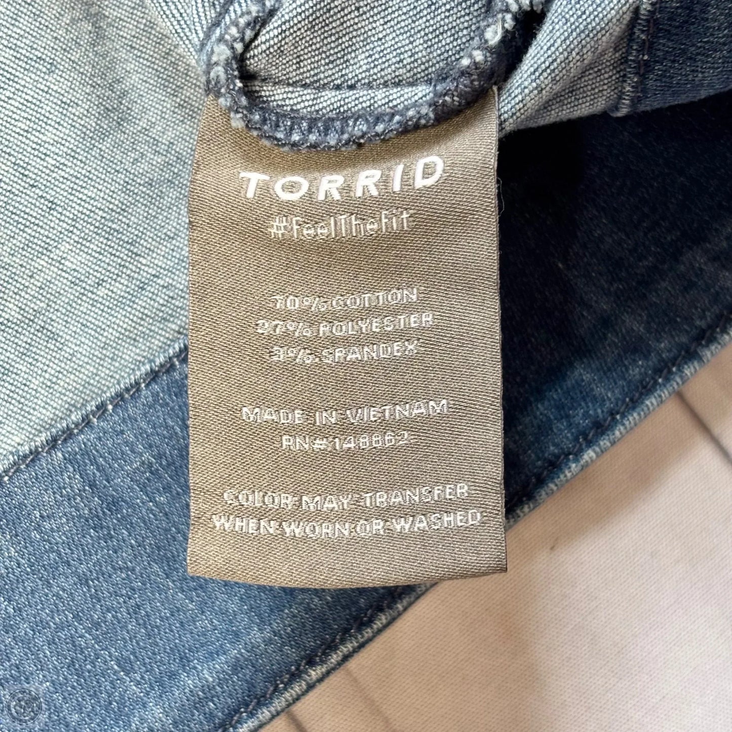 Jacket Shirt By Torrid In Blue Denim, Size: 5x