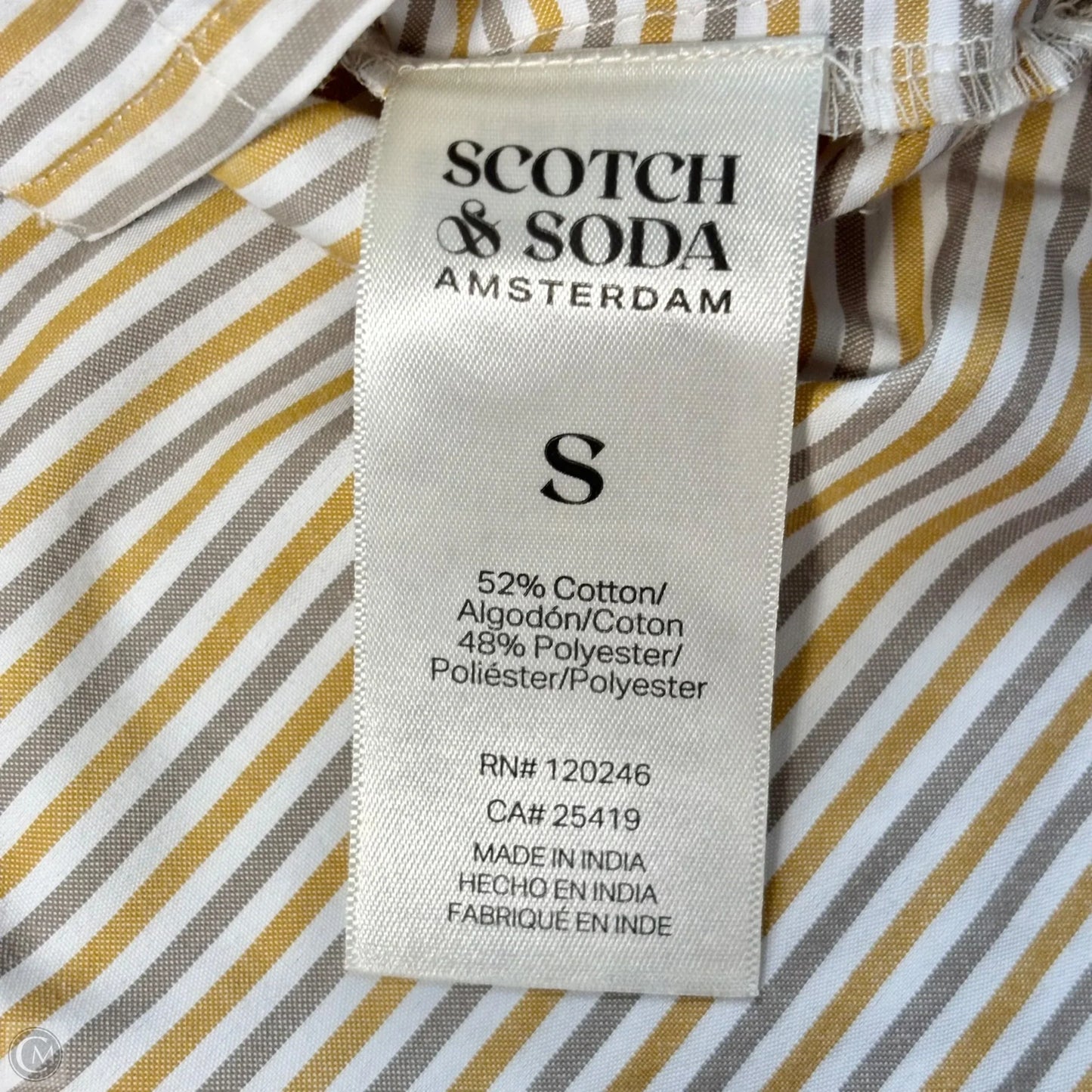 Top Long Sleeve By Scotch & Soda In Striped Pattern, Size: S