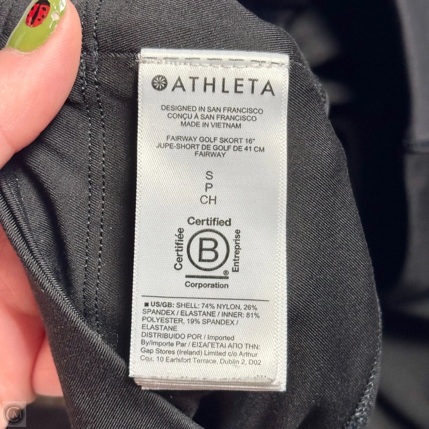 Athletic Skort By Athleta In Black, Size: S