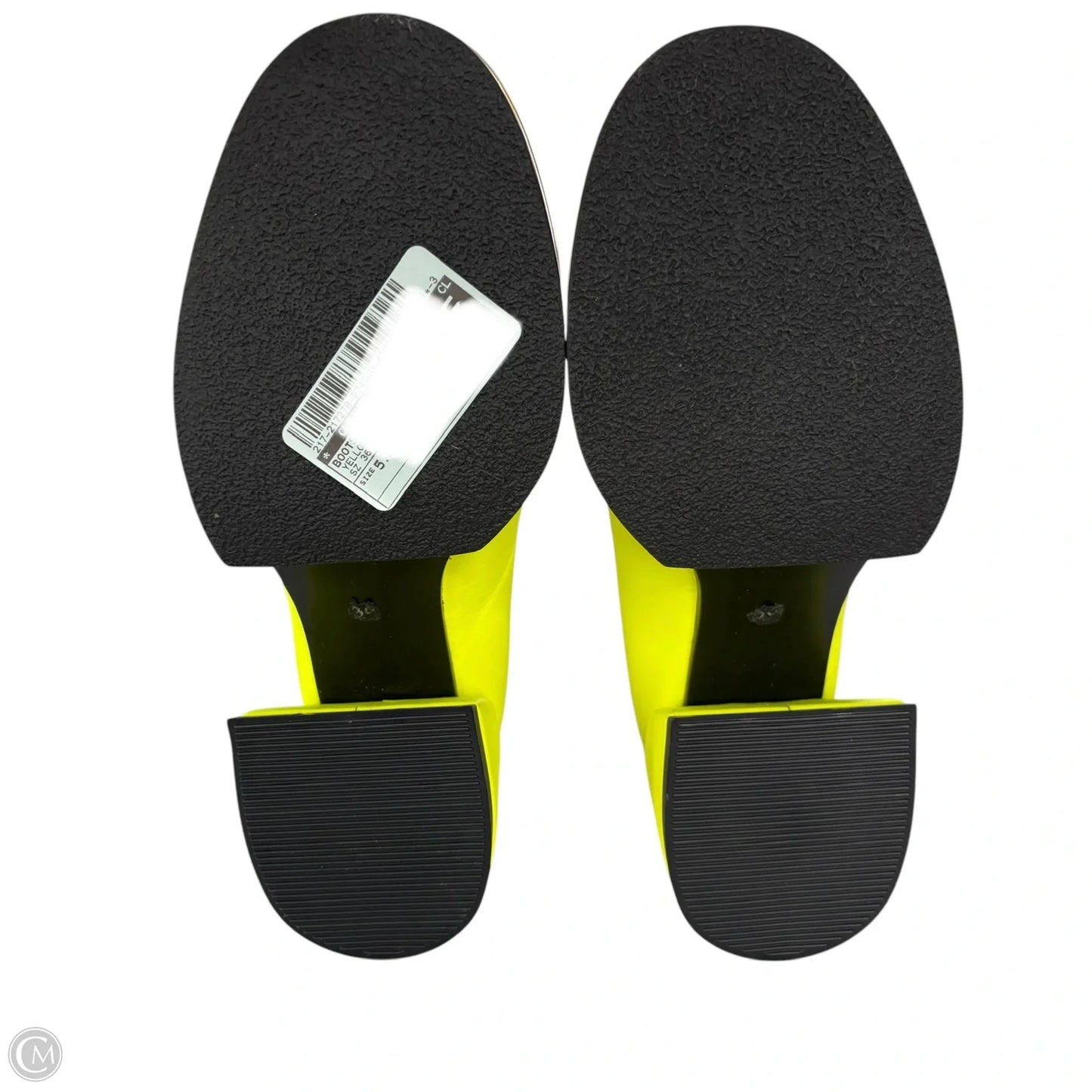 Boots Ankle Heels In Yellow, Size: 5.5