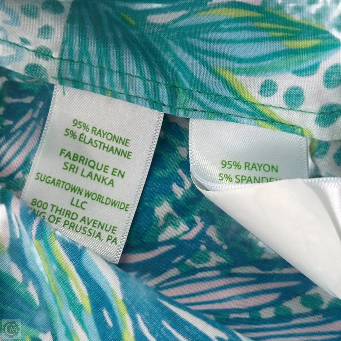 Top Long Sleeve Designer By Lilly Pulitzer In Blue & Green, Size: S