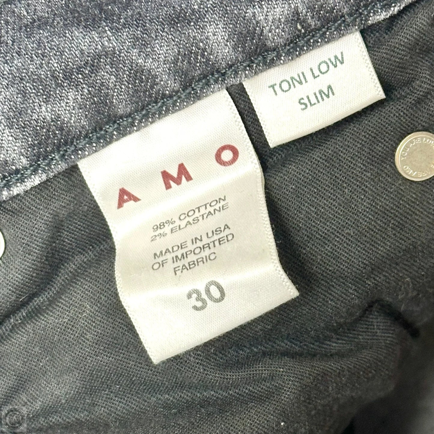 Jeans Straight By Amo In Black Denim, Size: 10