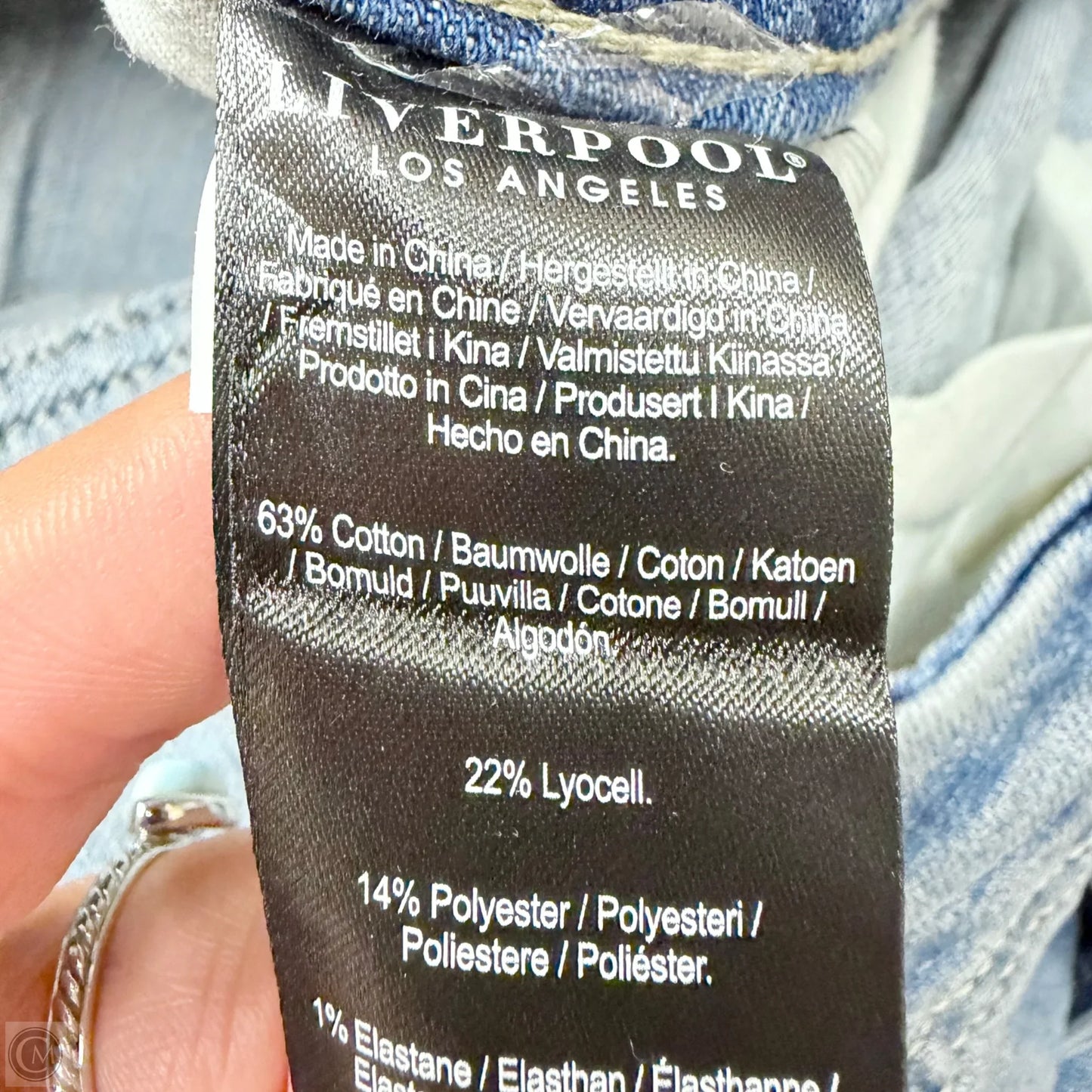 Jeans Cropped By Liverpool In Blue Denim, Size: 4