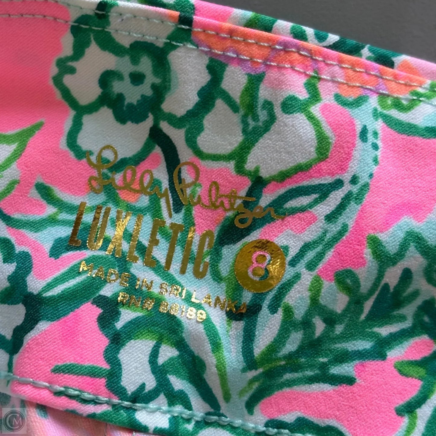 Pants Designer By Lilly Pulitzer In Green & Pink, Size: M