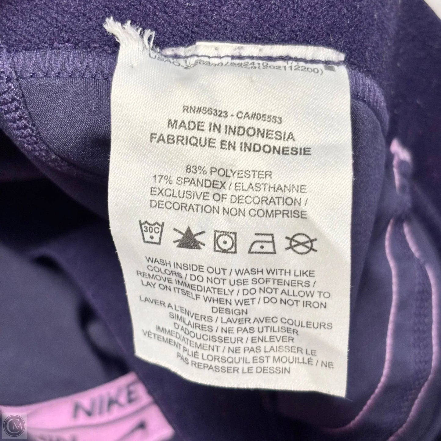 Athletic Leggings By Nike Apparel In Purple, Size: M