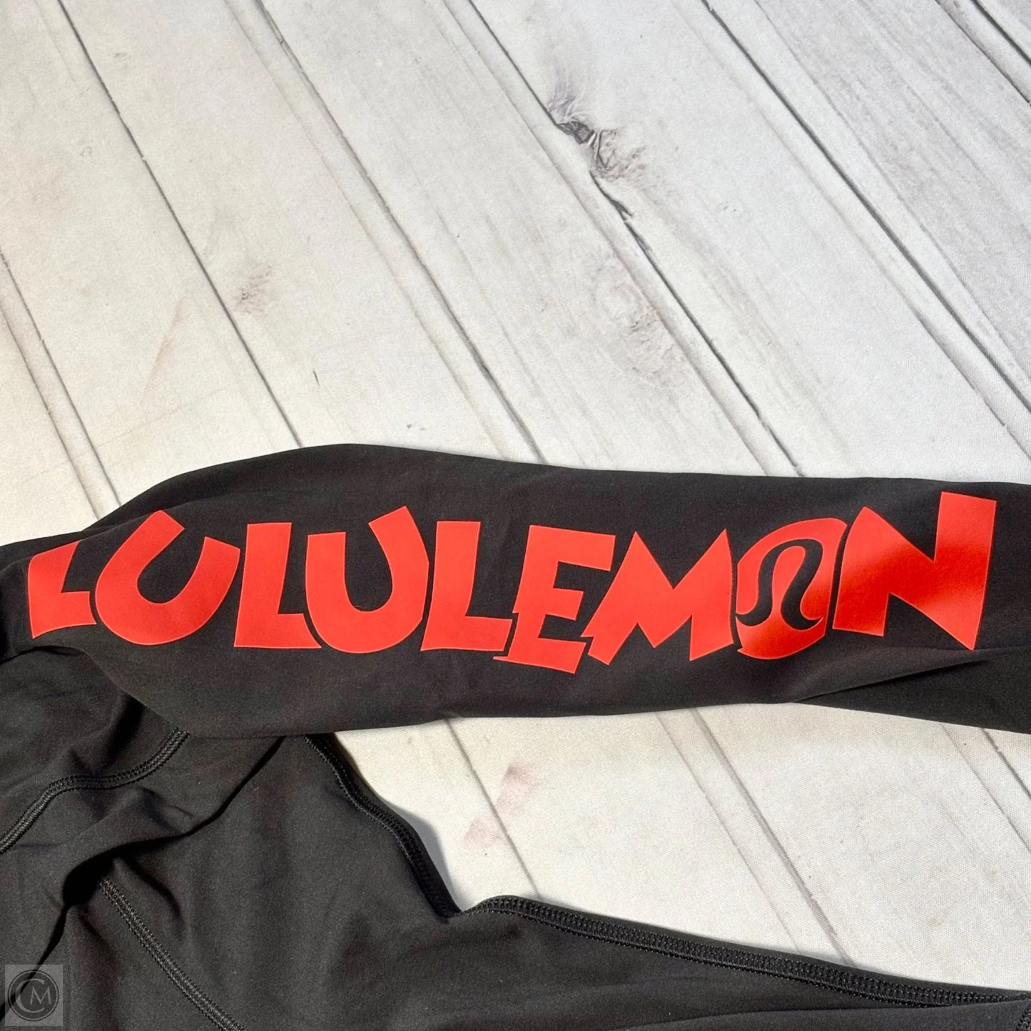 Athletic Jacket By Lululemon In Black & Red, Size: S