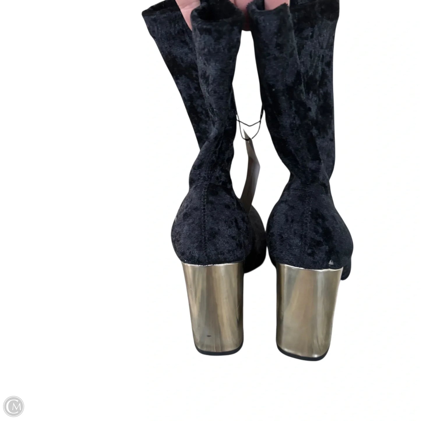 Boots Ankle Heels By New York And Co In Black & Gold, Size: 8