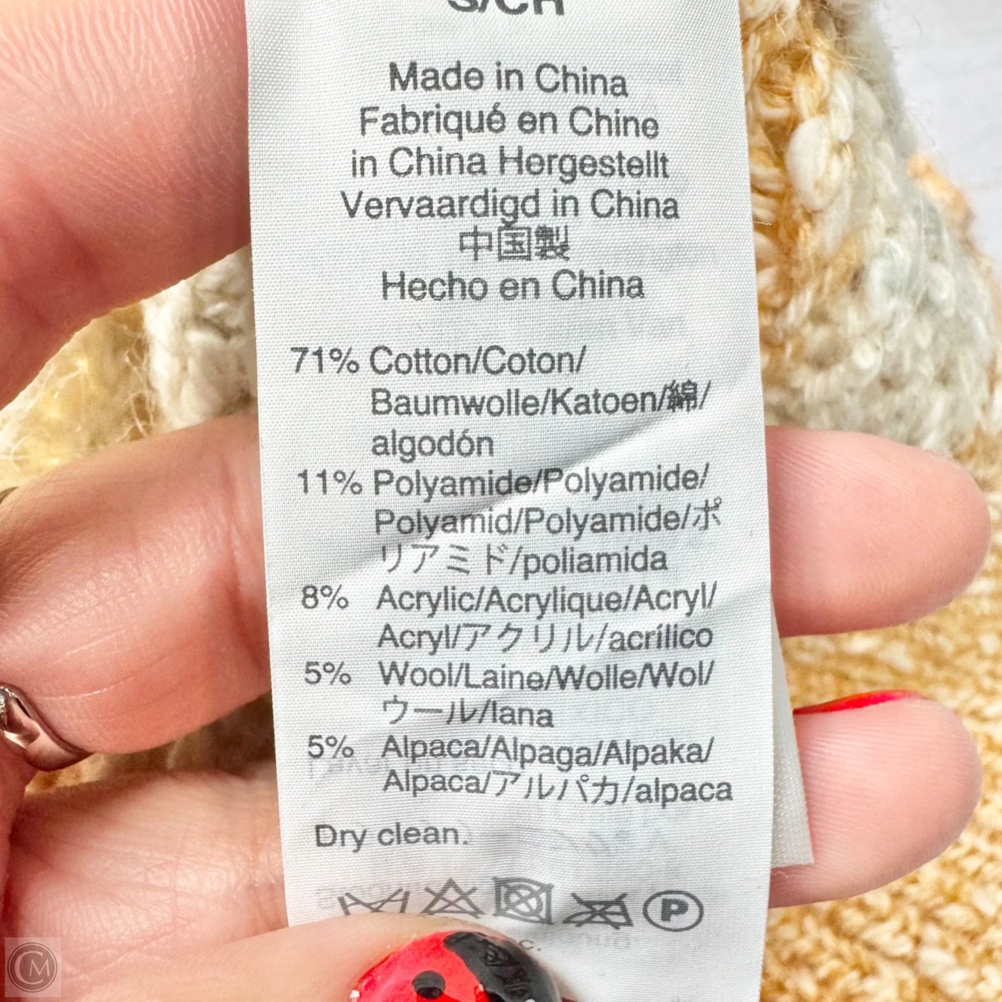 Sweater By Madewell In Orange & White, Size: S