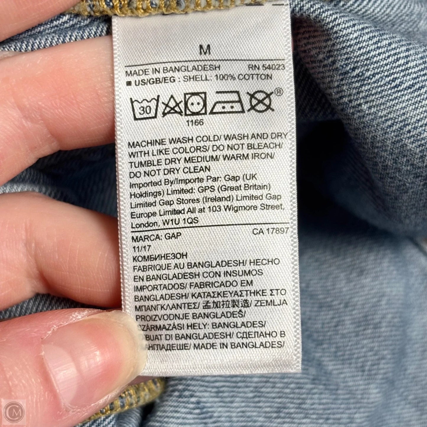 Overalls By Gap In Blue Denim, Size: M