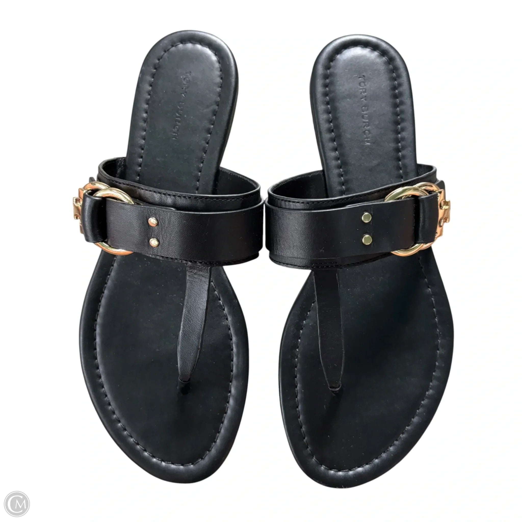 Tory Burch ブラックレザー シューズ 8M Sandals Designer By Tory Burch In Black, Size: 8