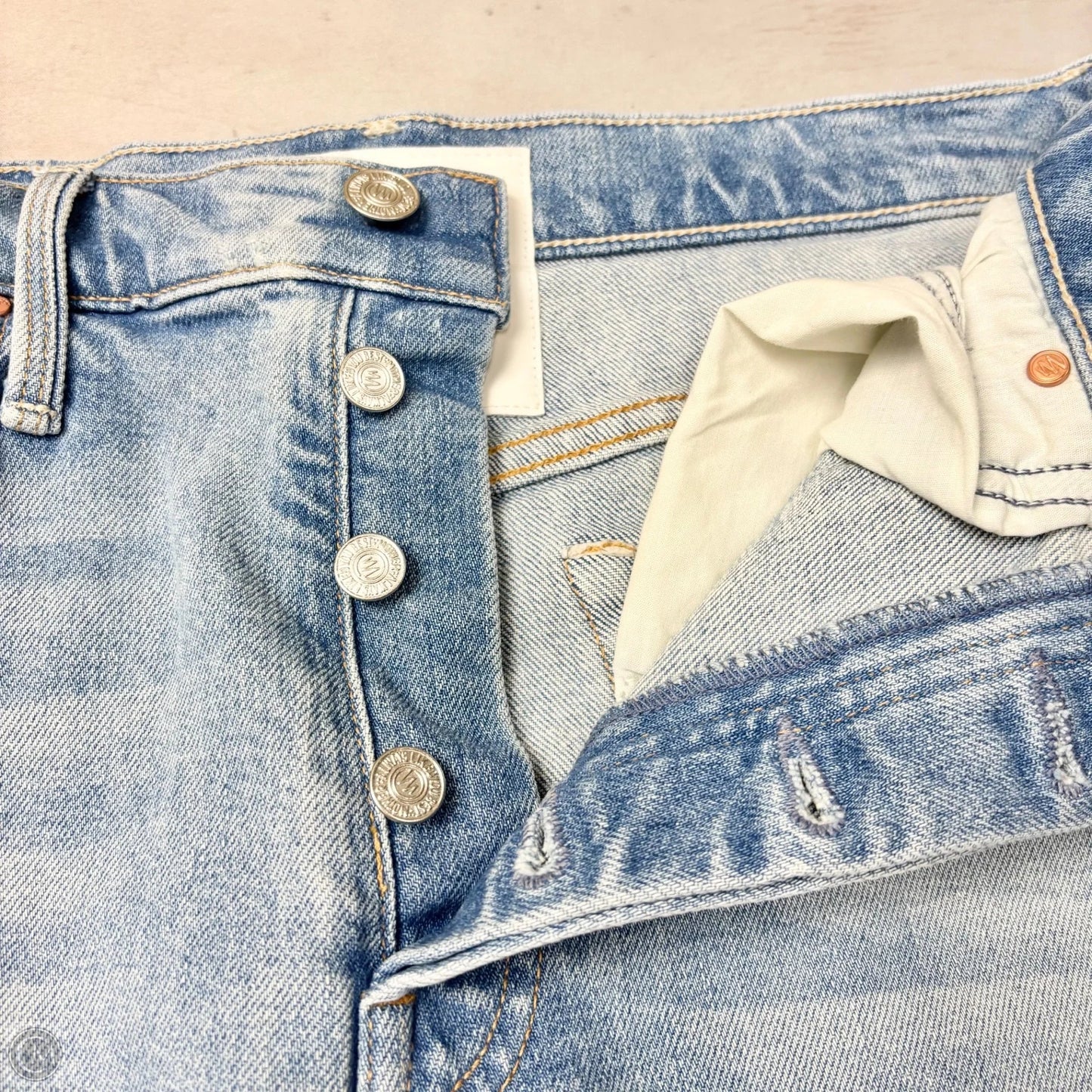 Jeans Straight By Mother In Blue Denim, Size: 6