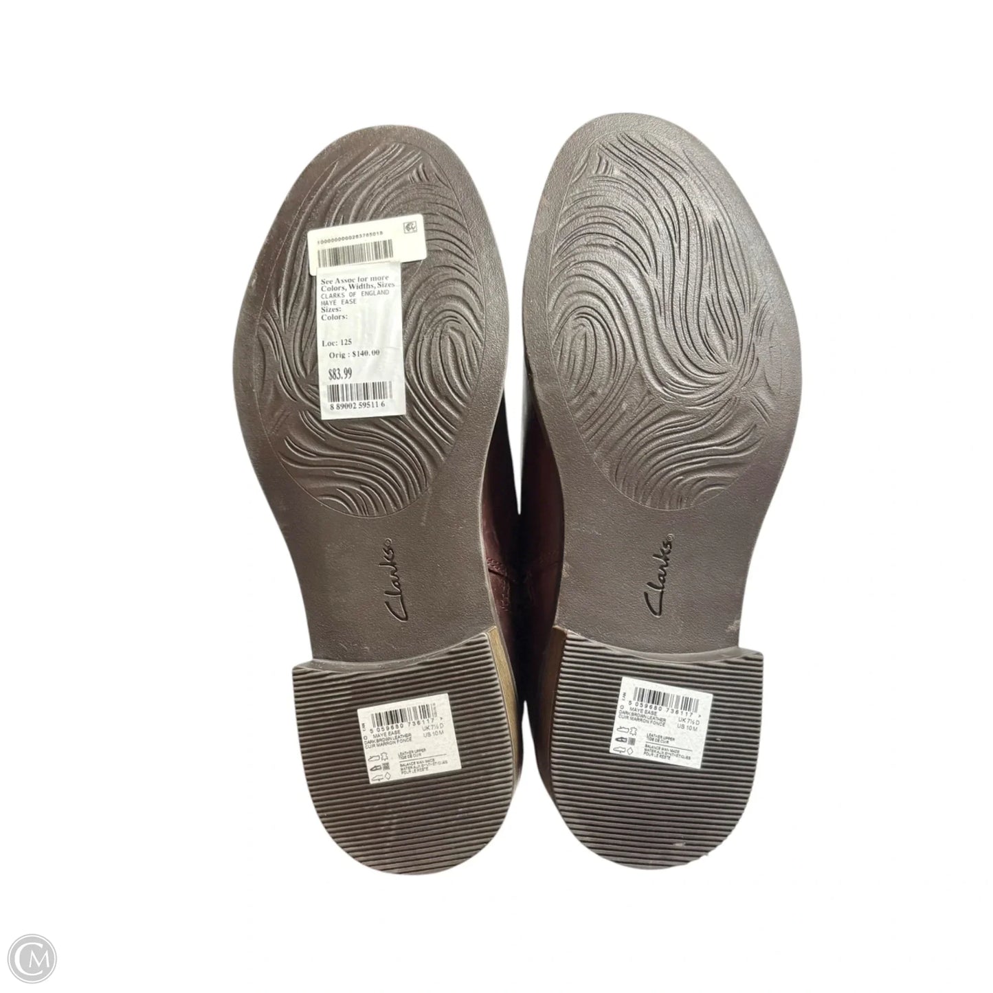 Boots Ankle Flats By Clarks In Brown, Size: 10