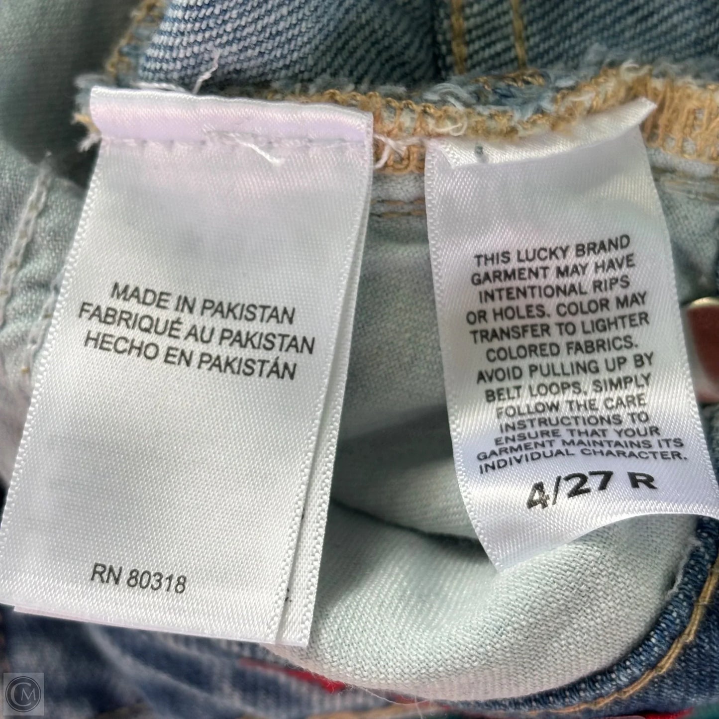 Jeans Straight By Lucky Brand In Blue Denim, Size: 4