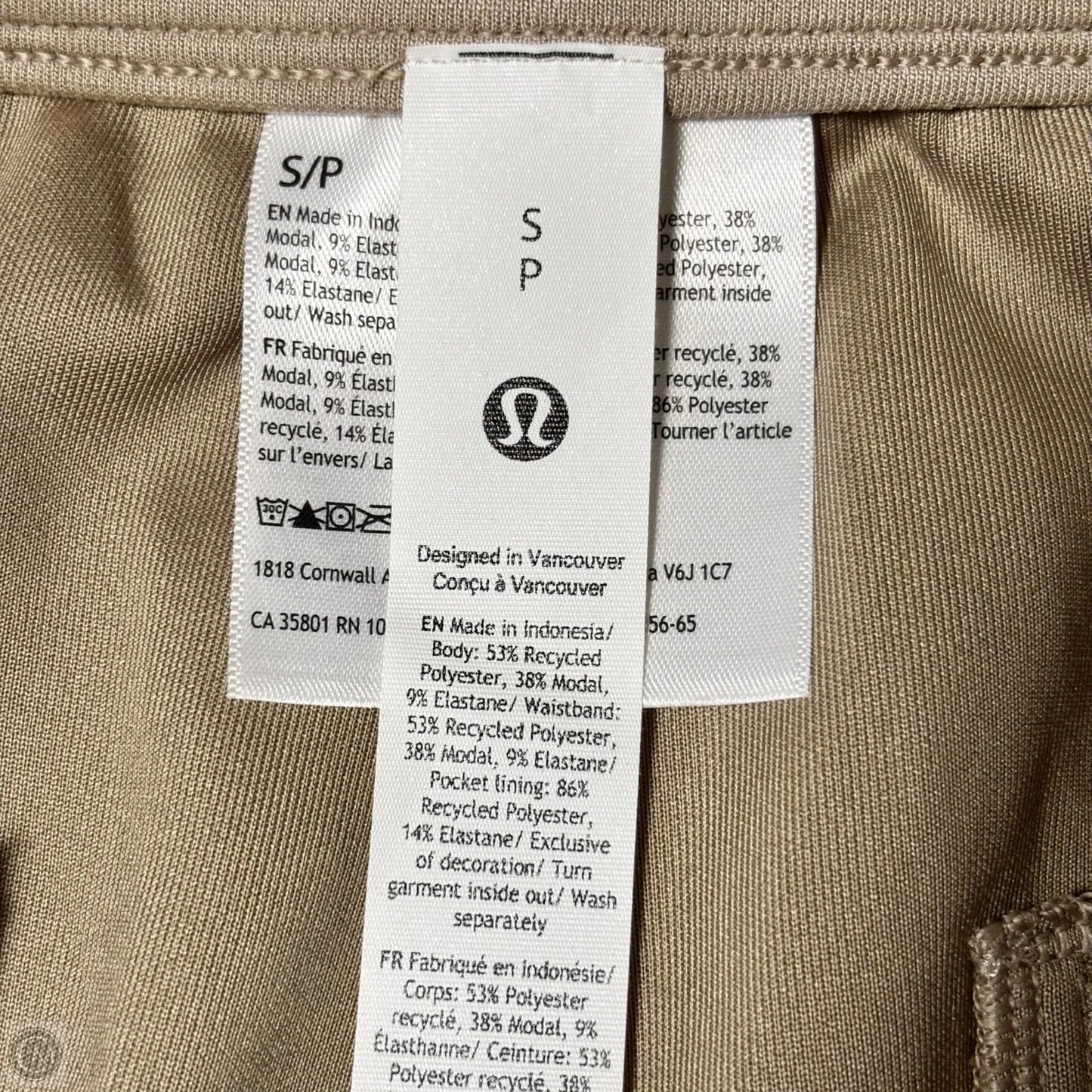 Athletic Pants By Lululemon In Tan, Size: S