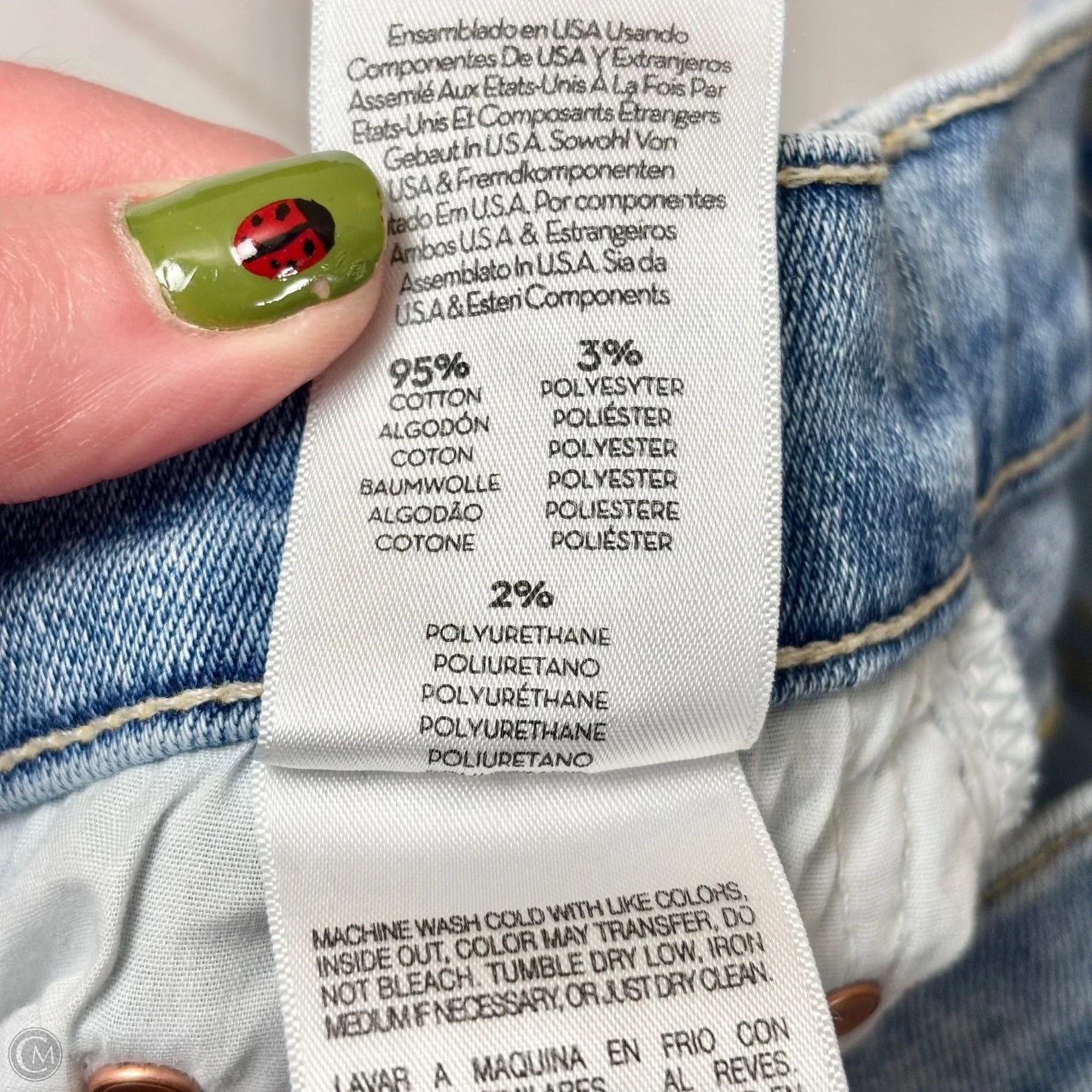 Jeans Straight By Mother In Blue Denim, Size: 2