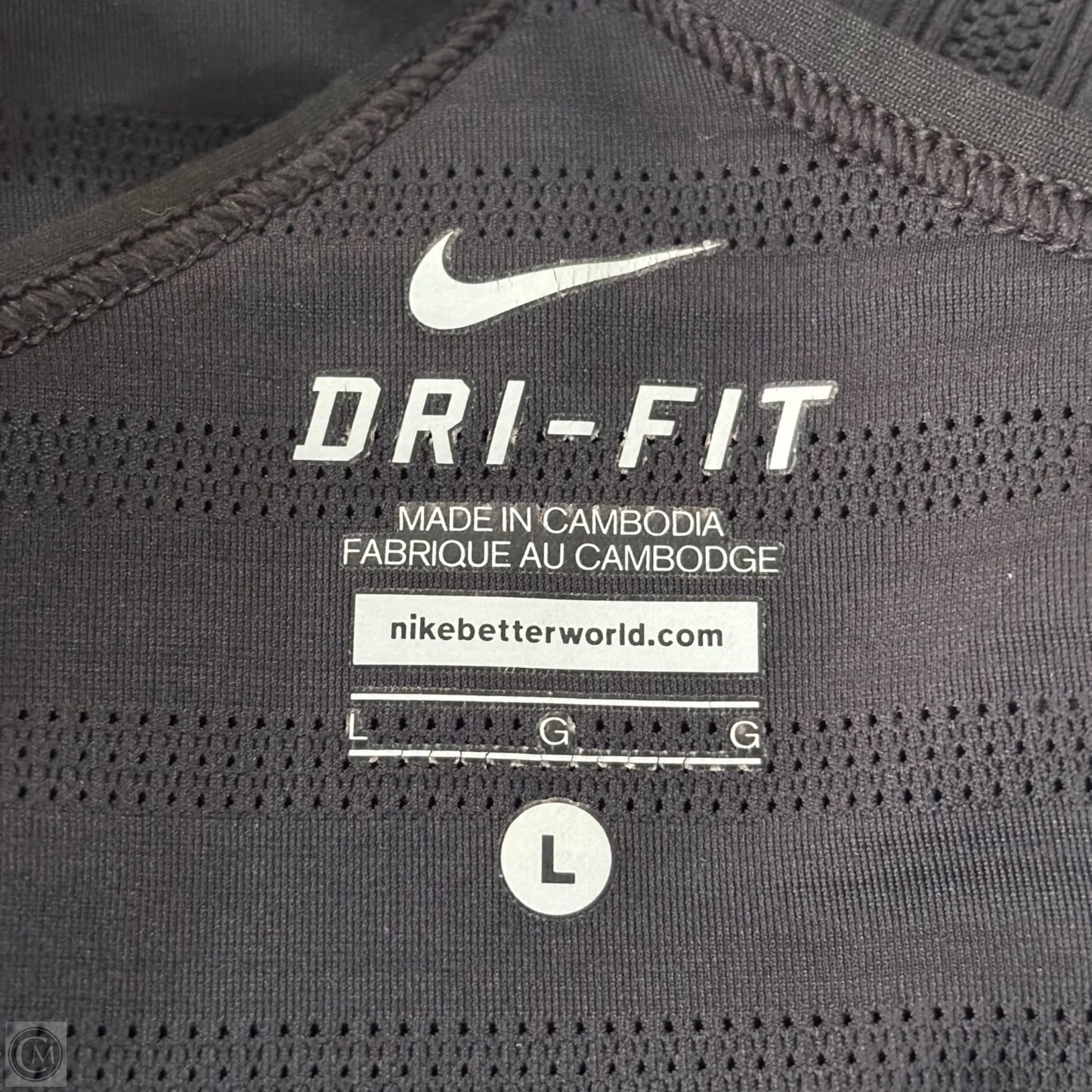 Athletic Tank Top By Nike Apparel In Black, Size: L