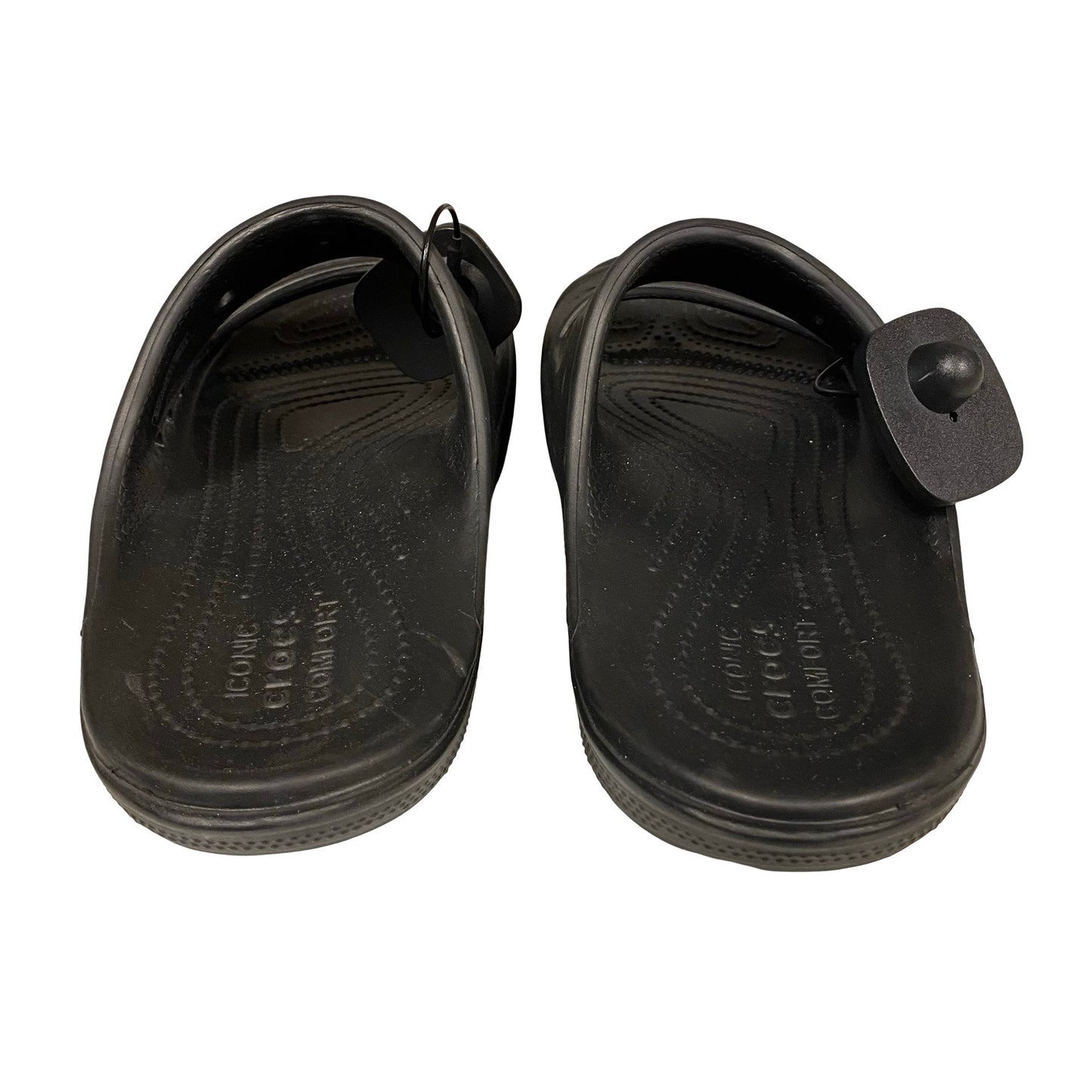 Sandals Flats By Crocs In Black, Size:10