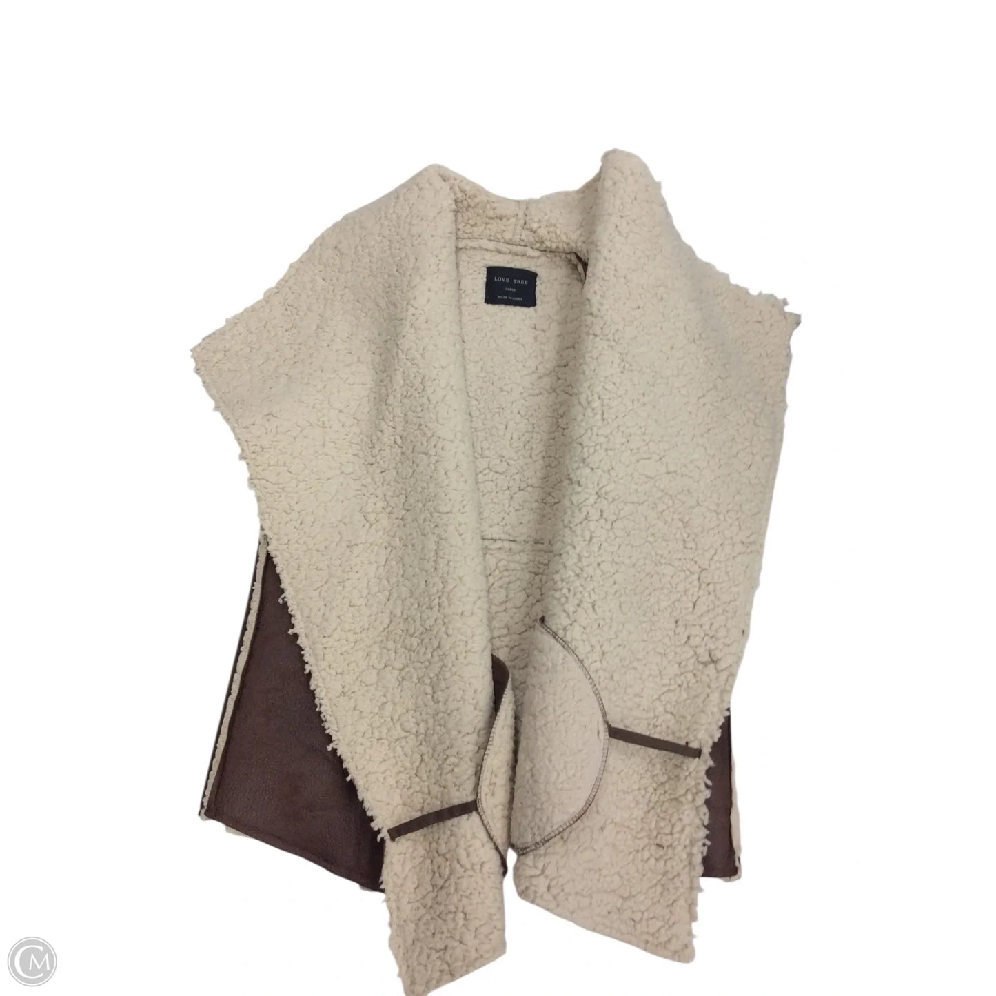 Vest Faux Fur & Sherpa By Love Tree In Brown, Size: L