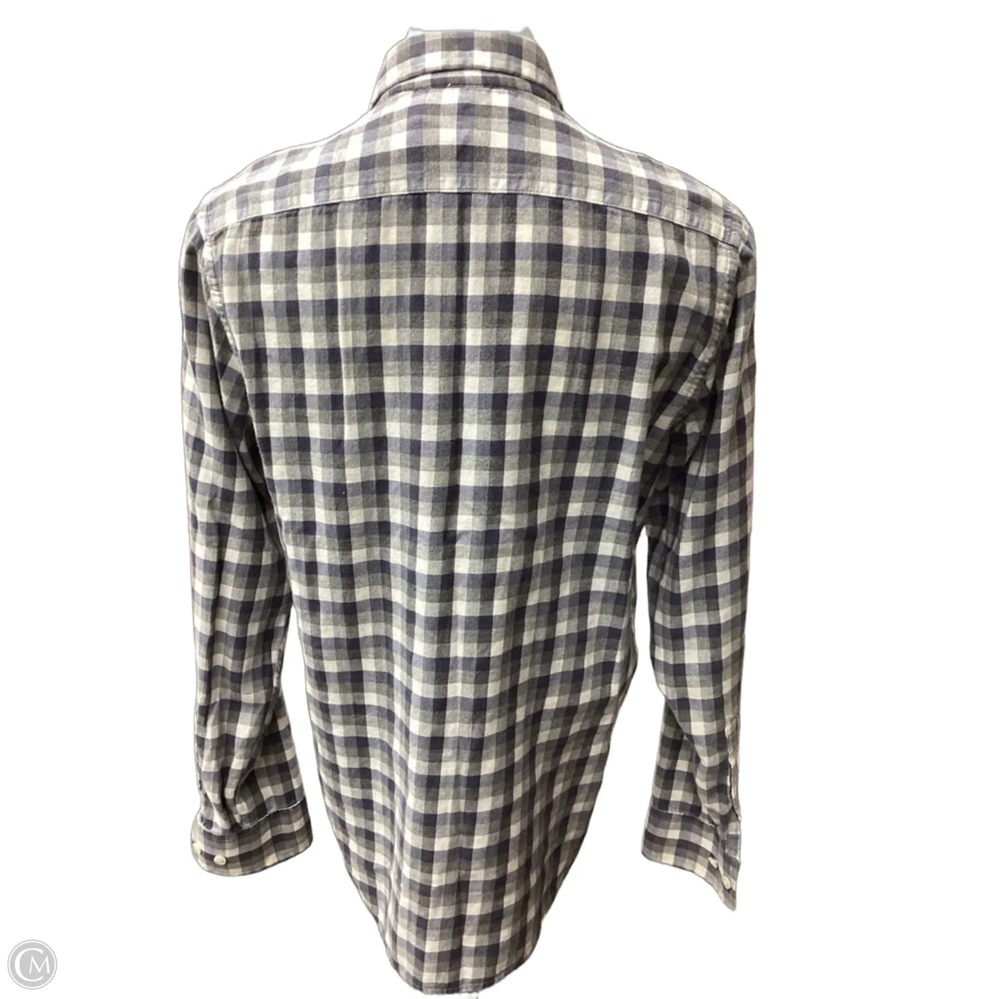 Top Long Sleeve By Banana Republic In Plaid Pattern, Size: M