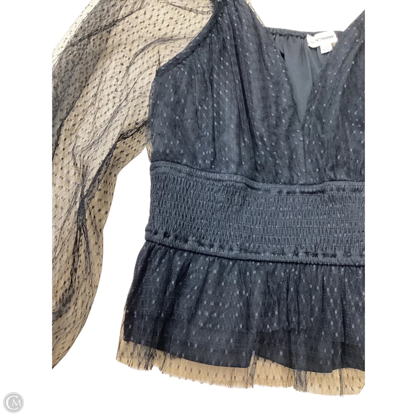 Blouse Long Sleeve By Ee Some In Black, Size: L