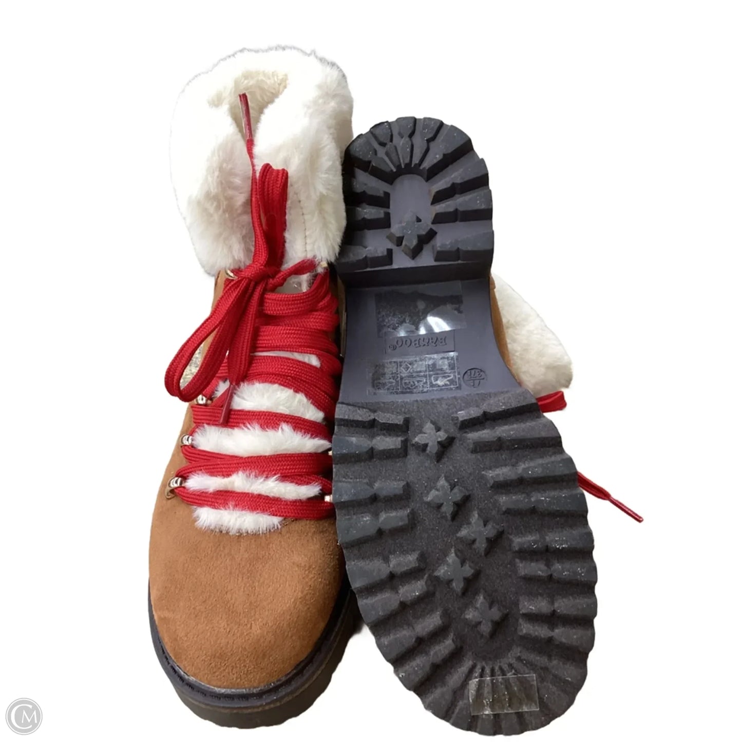 Boots Hiking By Bamboo In Brown & Cream, Size: 7.5