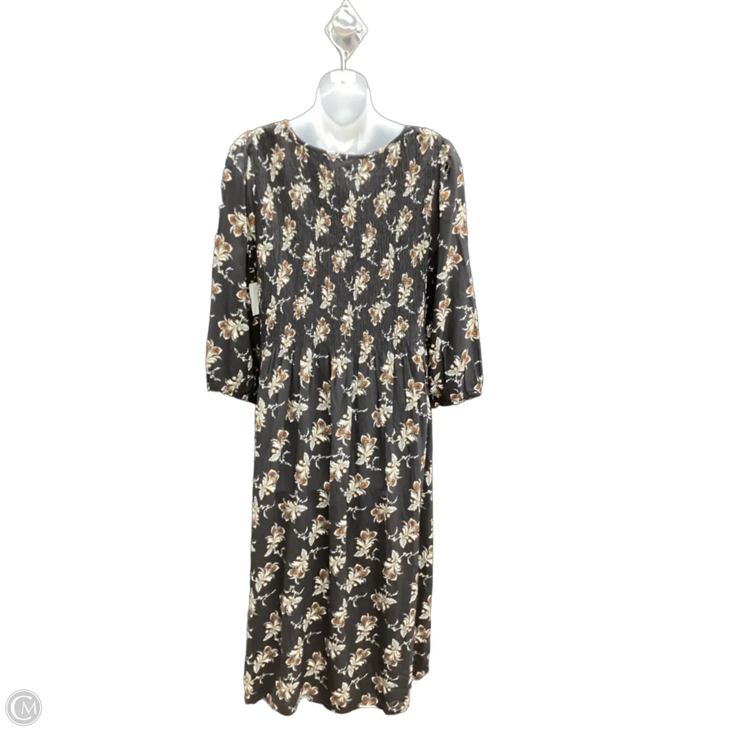 Dress Casual Midi By Croft And Barrow In Black & Brown, Size: M